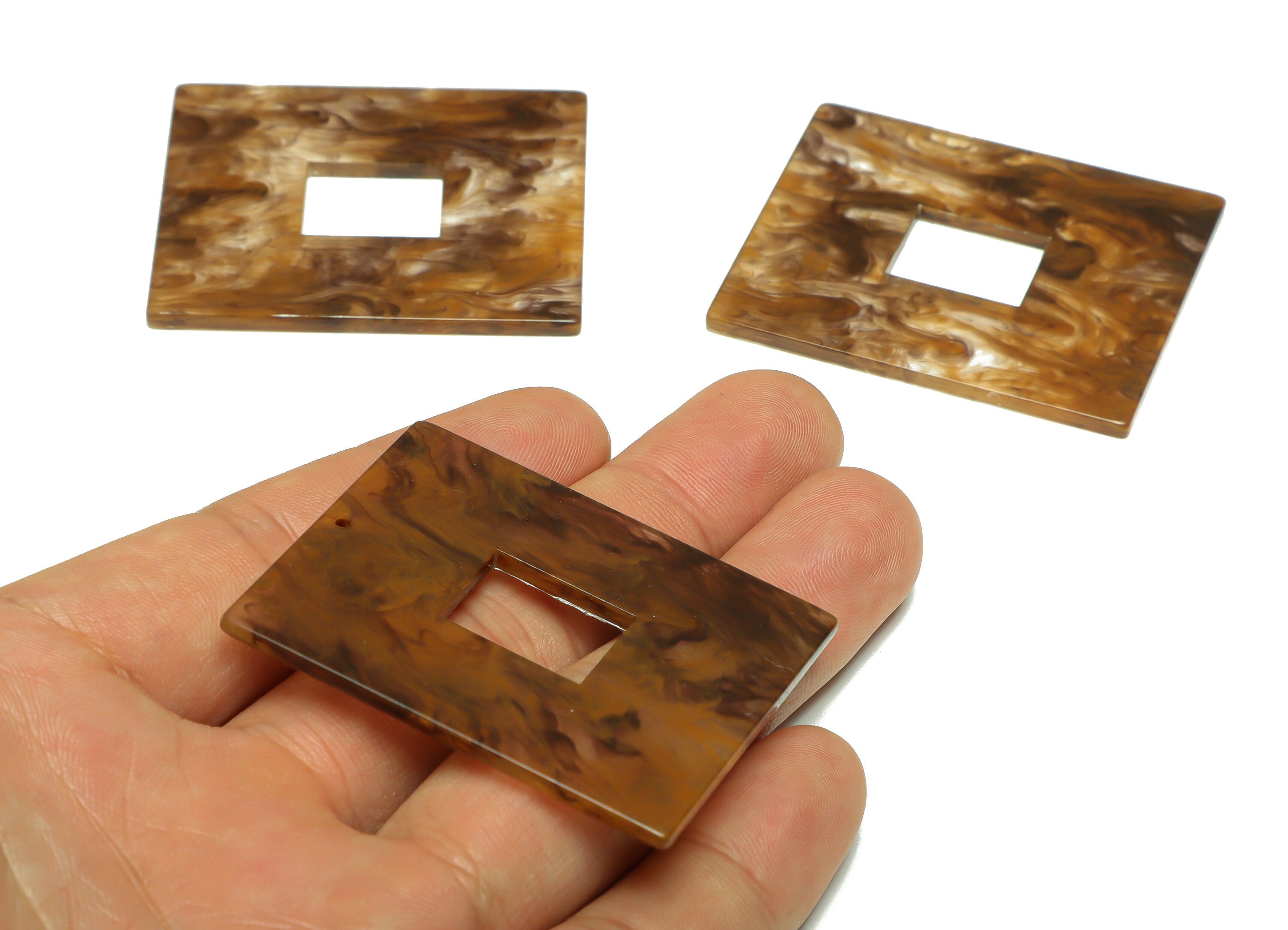 Acrylic Rectangle Charm - Rectangle Mix Color Pendant - Acrylic Earring Charm - Jewelry Making - Code:A959 - 49x39.89x2.39mm - AC2614-A959 - DOMEDBAZAAR