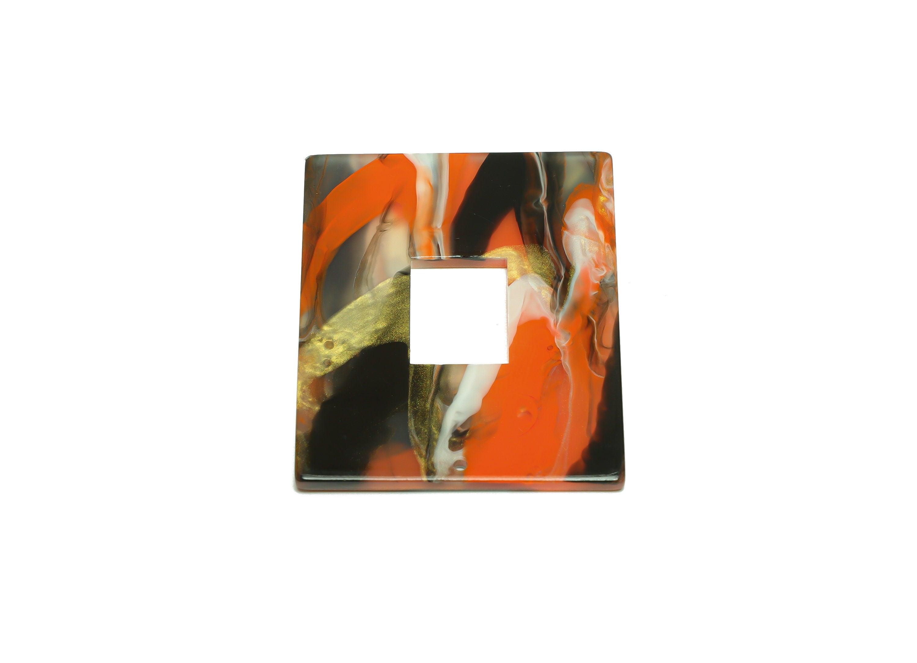 Acrylic Rectangle Charm - Rectangle Rainbow Pendant - Acrylic Earring Charm - Jewelry Making - Code:A938 - 43.82x34.61x2.41mm - AC2614-A938 - DOMEDBAZAAR