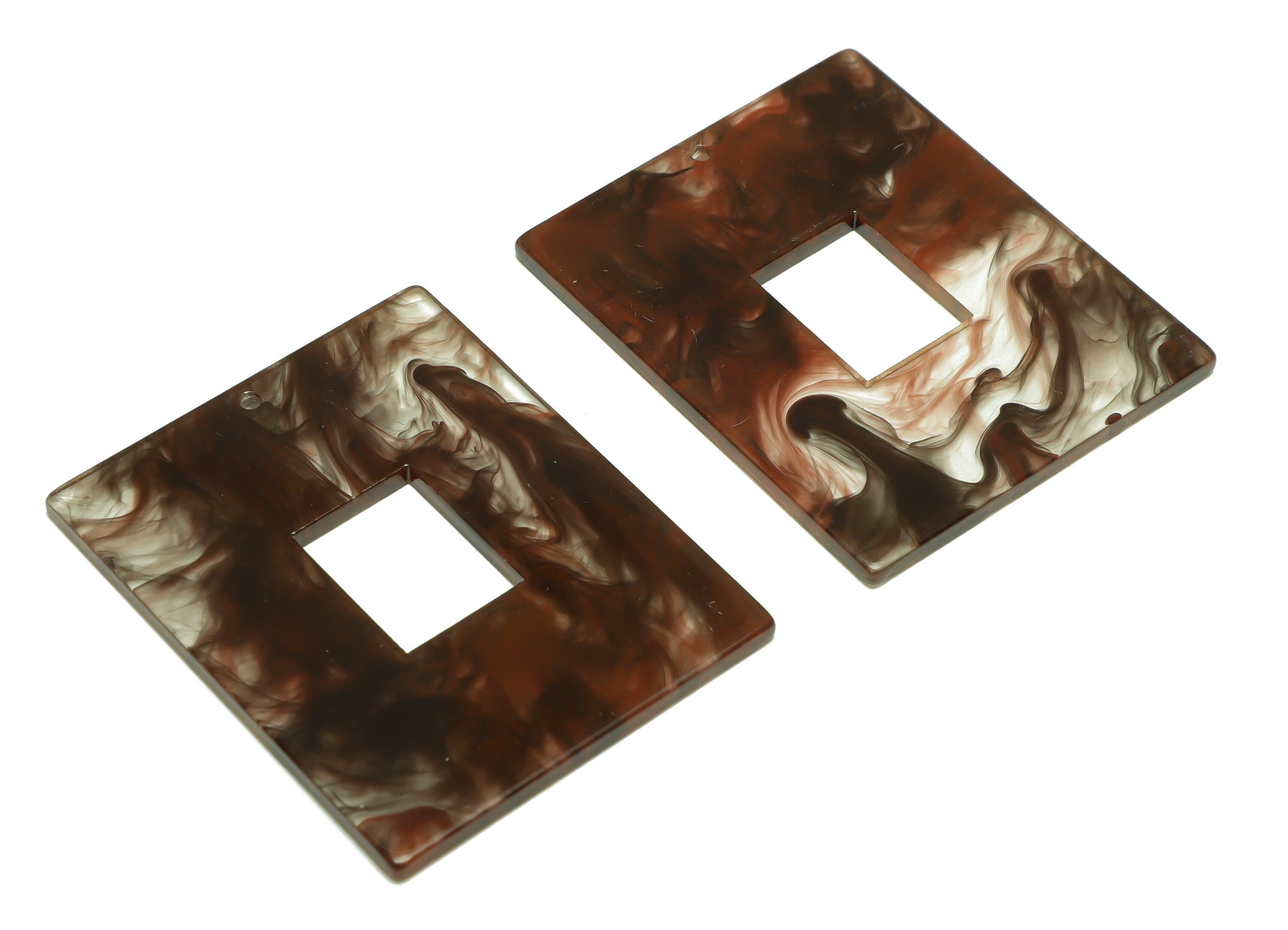 Acrylic Rectangle Charm - Rectangle Mix Color Pendant - Acrylic Earring Charm - Jewelry Making - Code:A967 - 49x39.89x2.39mm - AC2614-A967 - DOMEDBAZAAR