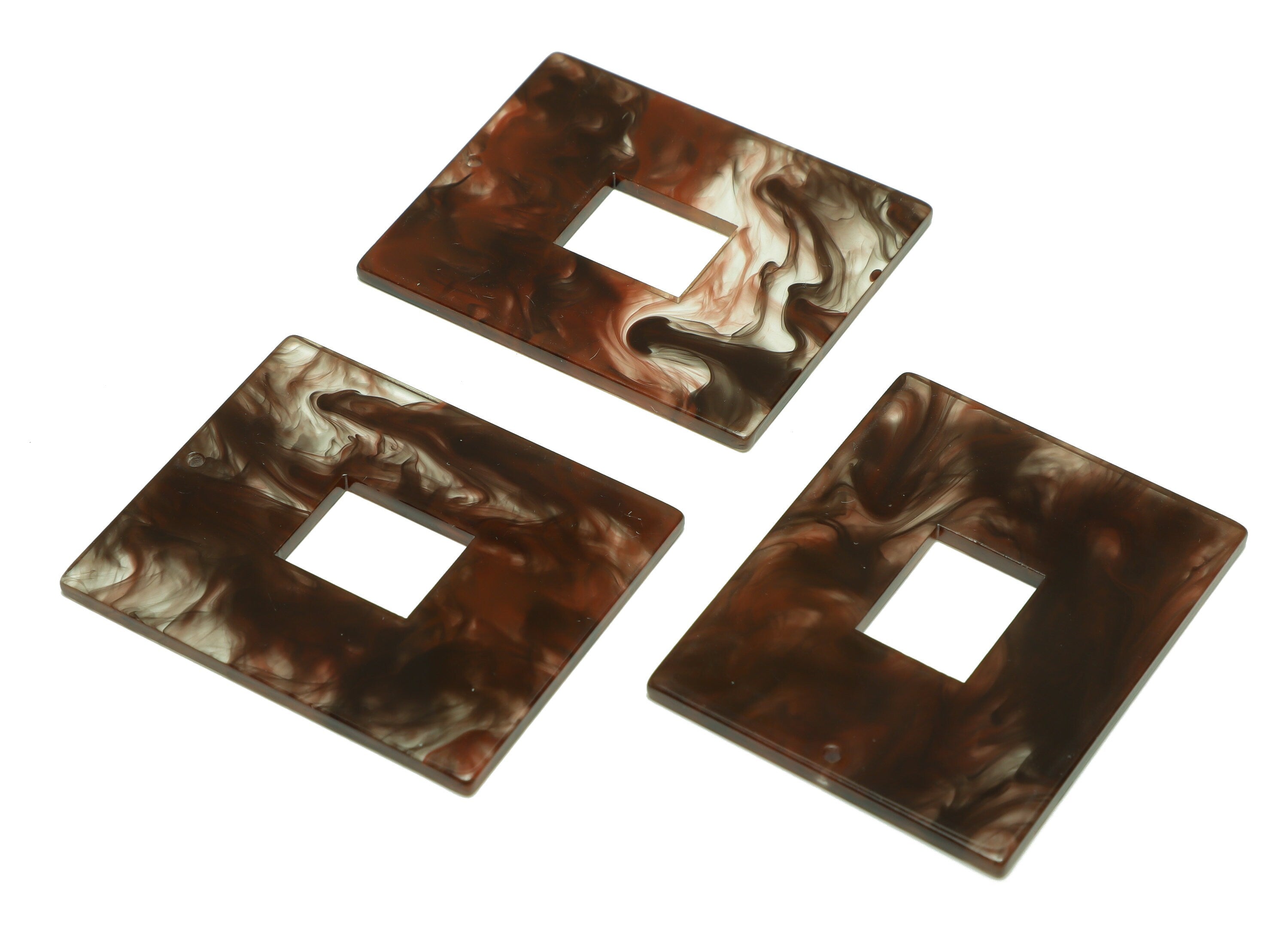 Acrylic Rectangle Charm - Rectangle Mix Color Pendant - Acrylic Earring Charm - Jewelry Making - Code:A967 - 49x39.89x2.39mm - AC2614-A967 - DOMEDBAZAAR