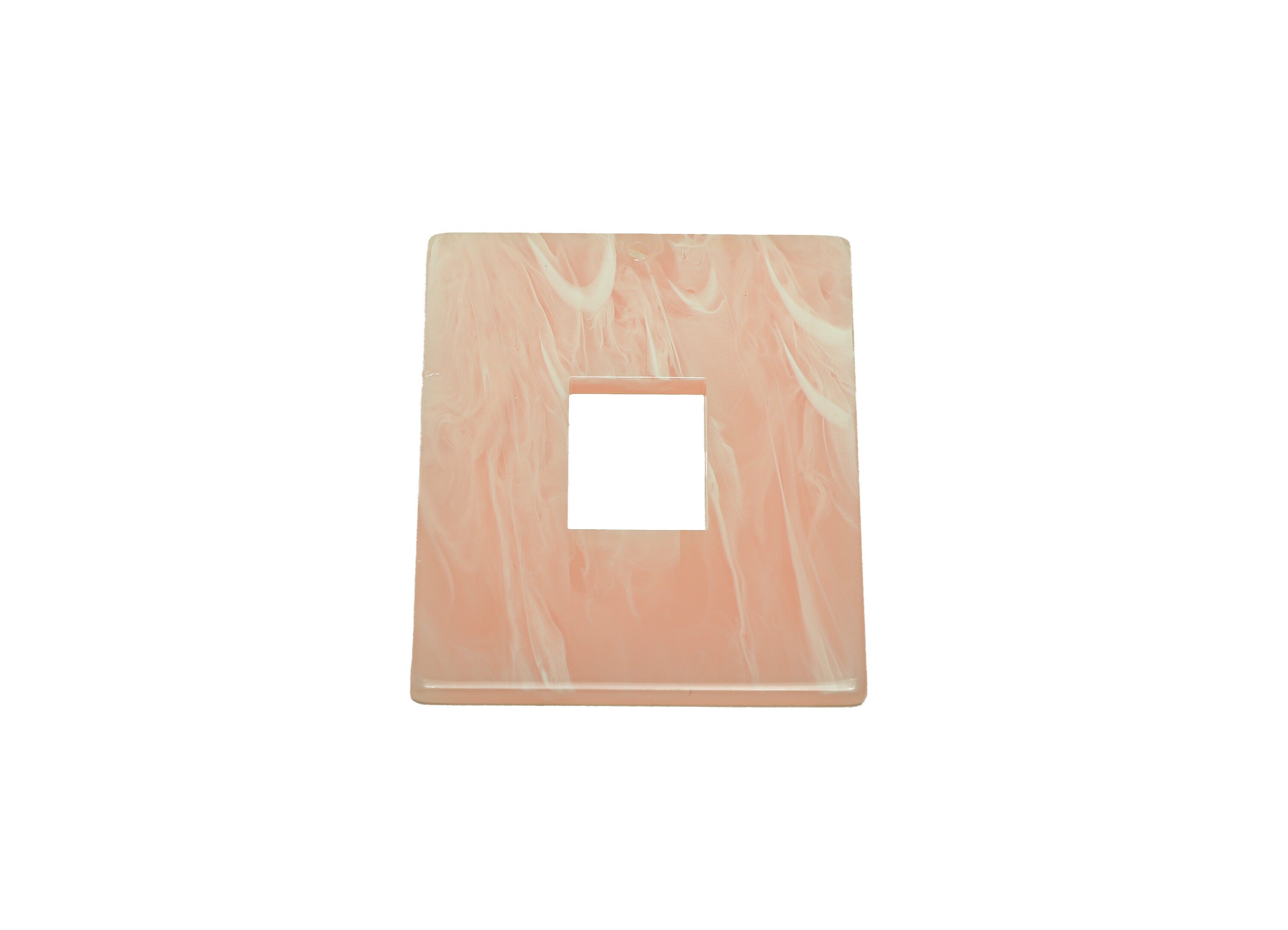Acrylic Rectangle Charm - Acrylic Pink Pendant - Acrylic Earring Charm - Jewelry Making - Code:A933 - 49x39.89x2mm - AC2614-A933 - DOMEDBAZAAR