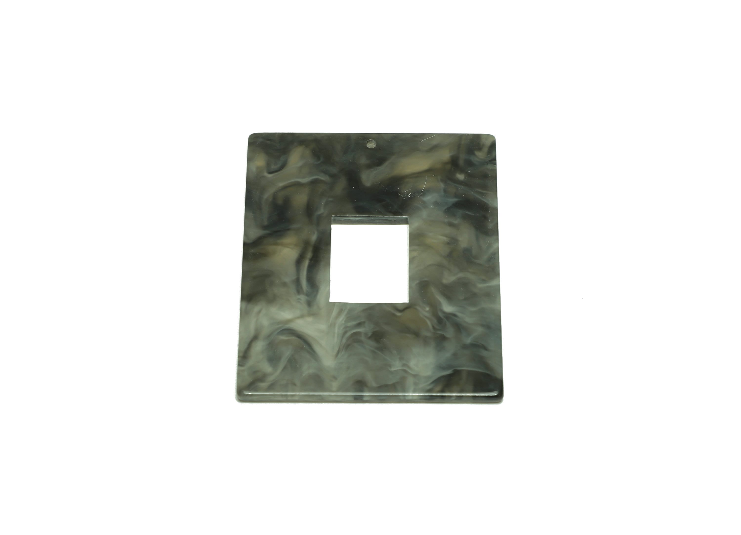 Acrylic Rectangle Charm - Acrylic Rainbow Pendant - Acrylic Earring Charm - Jewelry Making - Code:A965 - 49x39.89x2mm - AC2614-A965 - DOMEDBAZAAR