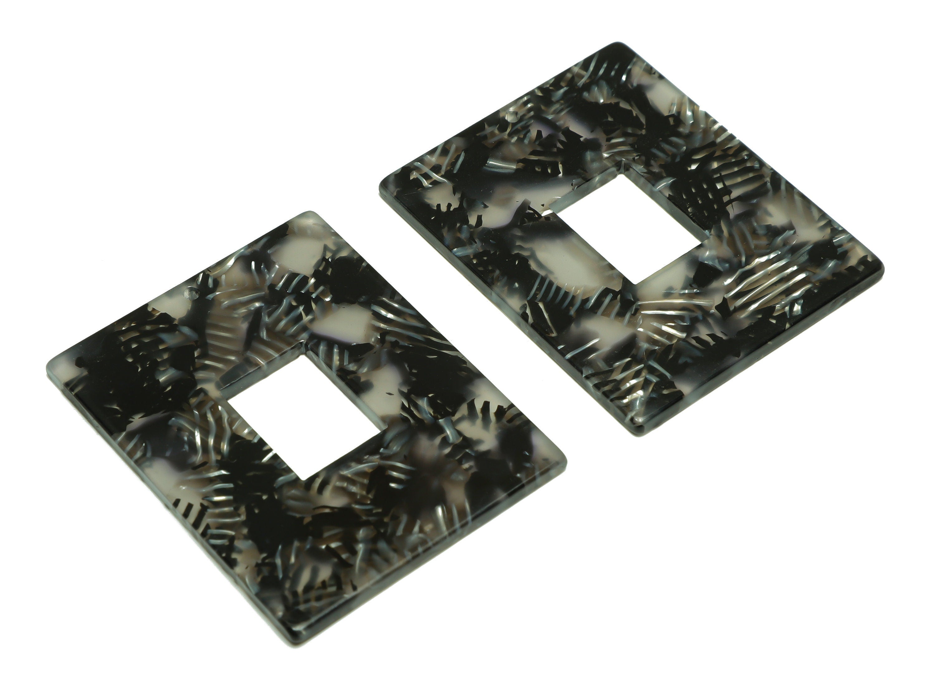 Acetate Rectangle Charm -Acetate Big Rectangle Pendant - Acetate Earring Charm - Jewelry Making - Code:A510 - 49x39.89x2mm - AC2614-A510 - DOMEDBAZAAR