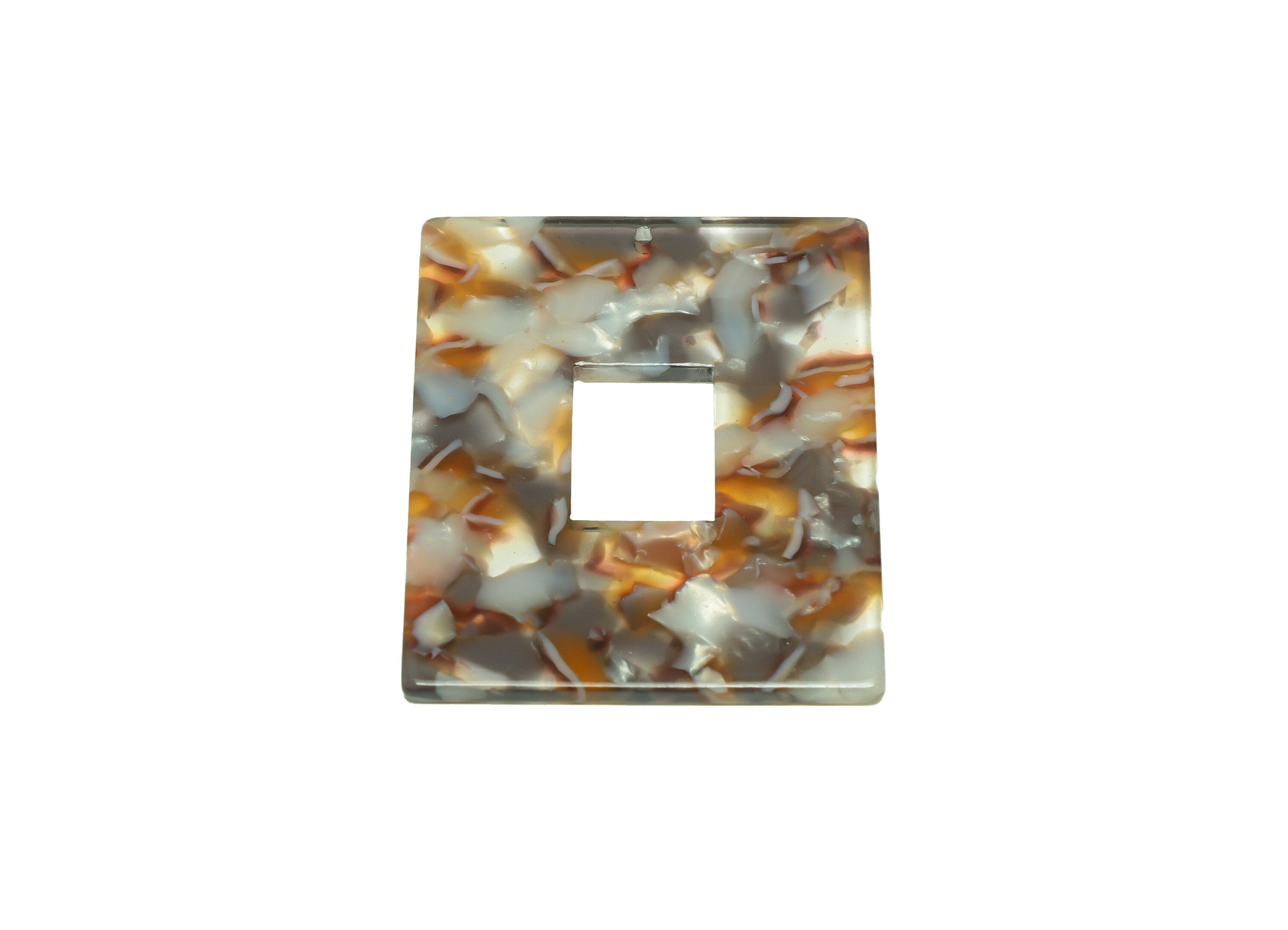 Acrylic Rectangle Charm - Acrylic Rainbow Pendant - Acrylic Earring Charm - Jewelry Making - Code:A936 - 49x39.89x2mm - AC2614-A936 - DOMEDBAZAAR