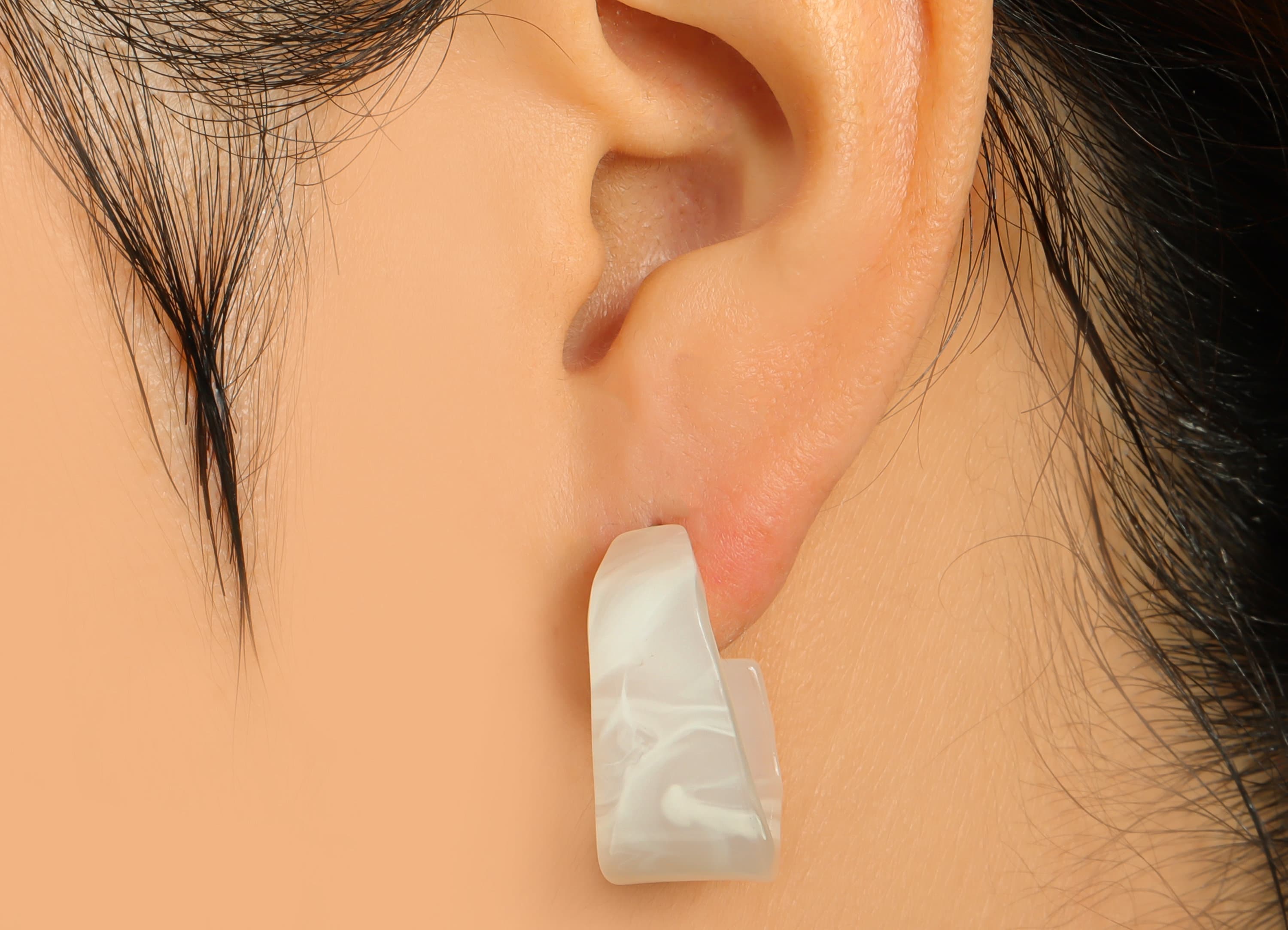 Acrylic Hoop Earrings Stud -Acrylic Wide Round Earring - Open Hoop Square Earring Post - Color Code:520- 26x21x2.8mm - AC2617-A520 - DOMEDBAZAAR