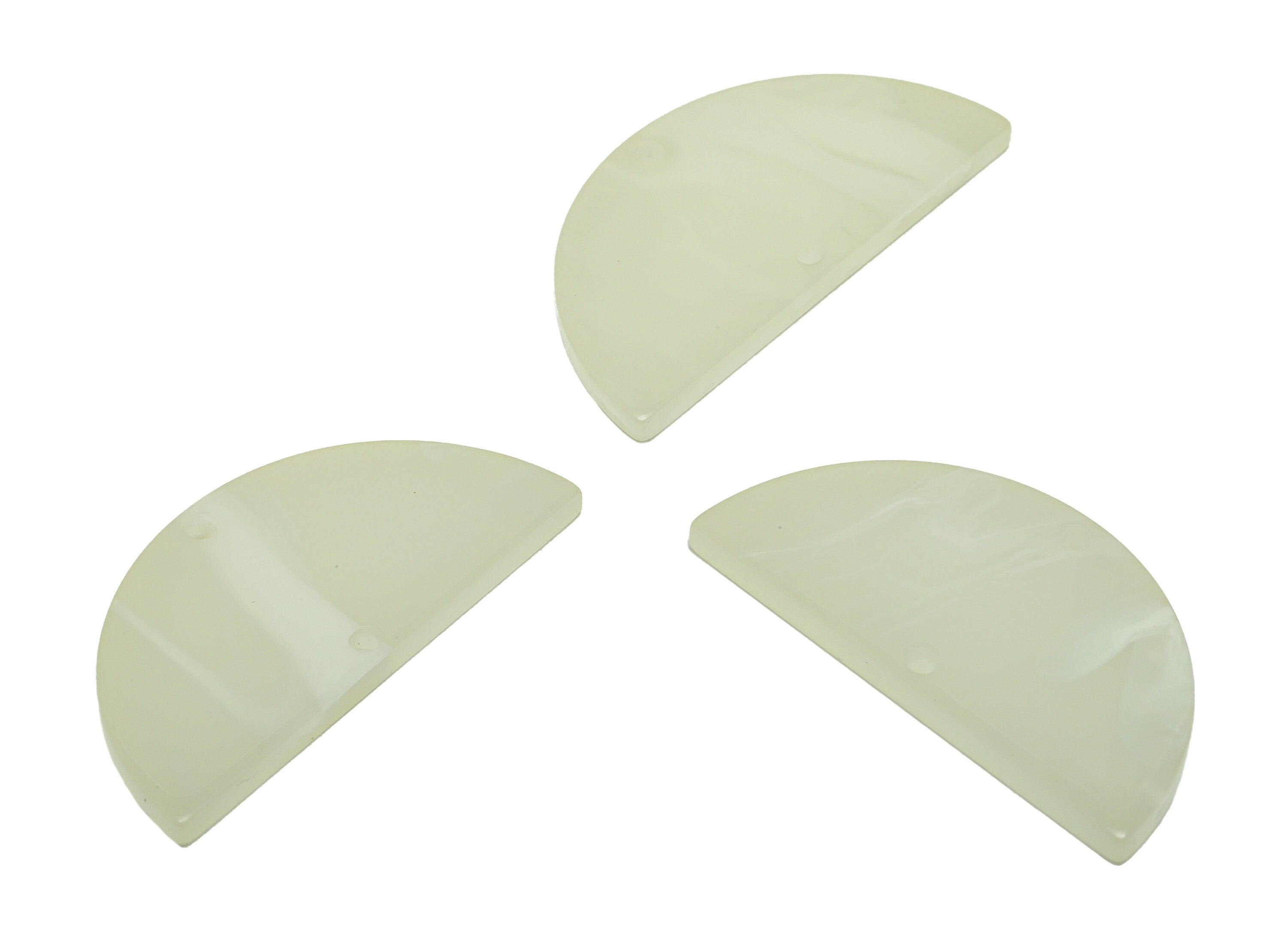 Acrylic Semi Circle Connectors Charms - 2 Holes Half Moon Earrings - Milky Earring Charm - Color Code:A520 - 33x16x2.77mm - AC2619-A520 - DOMEDBAZAAR