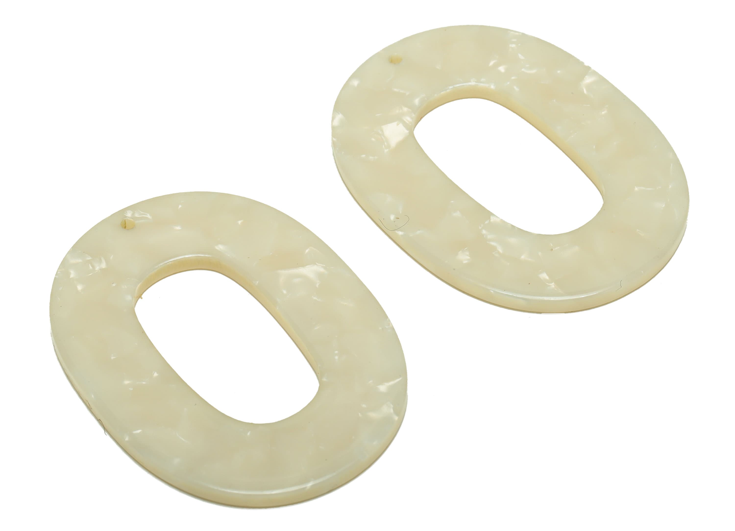 Acetate Oval Charms - Oval Earrings and Pendant - Geometry Earring Findings - Ivory Color Charm - Color Code:A32 - 47x34x2mm - AC2618-A32 - DOMEDBAZAAR