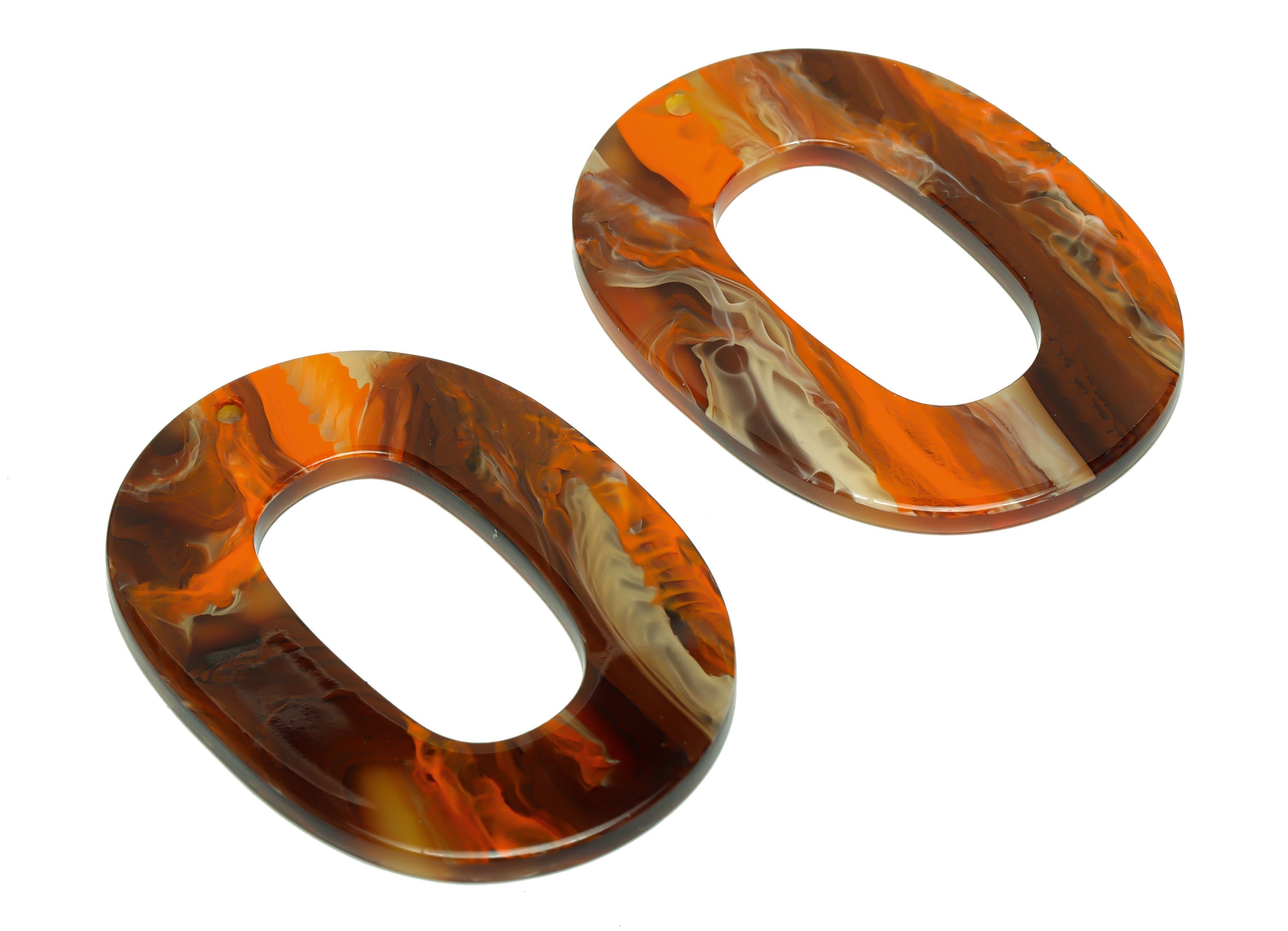 Acrylic Oval Charms - Oval Earrings and Pendant - Geometry Earring Findings - Jewelry Supplies - Color Code:A937 - 47x34x2mm - AC2618-A937 - DOMEDBAZAAR