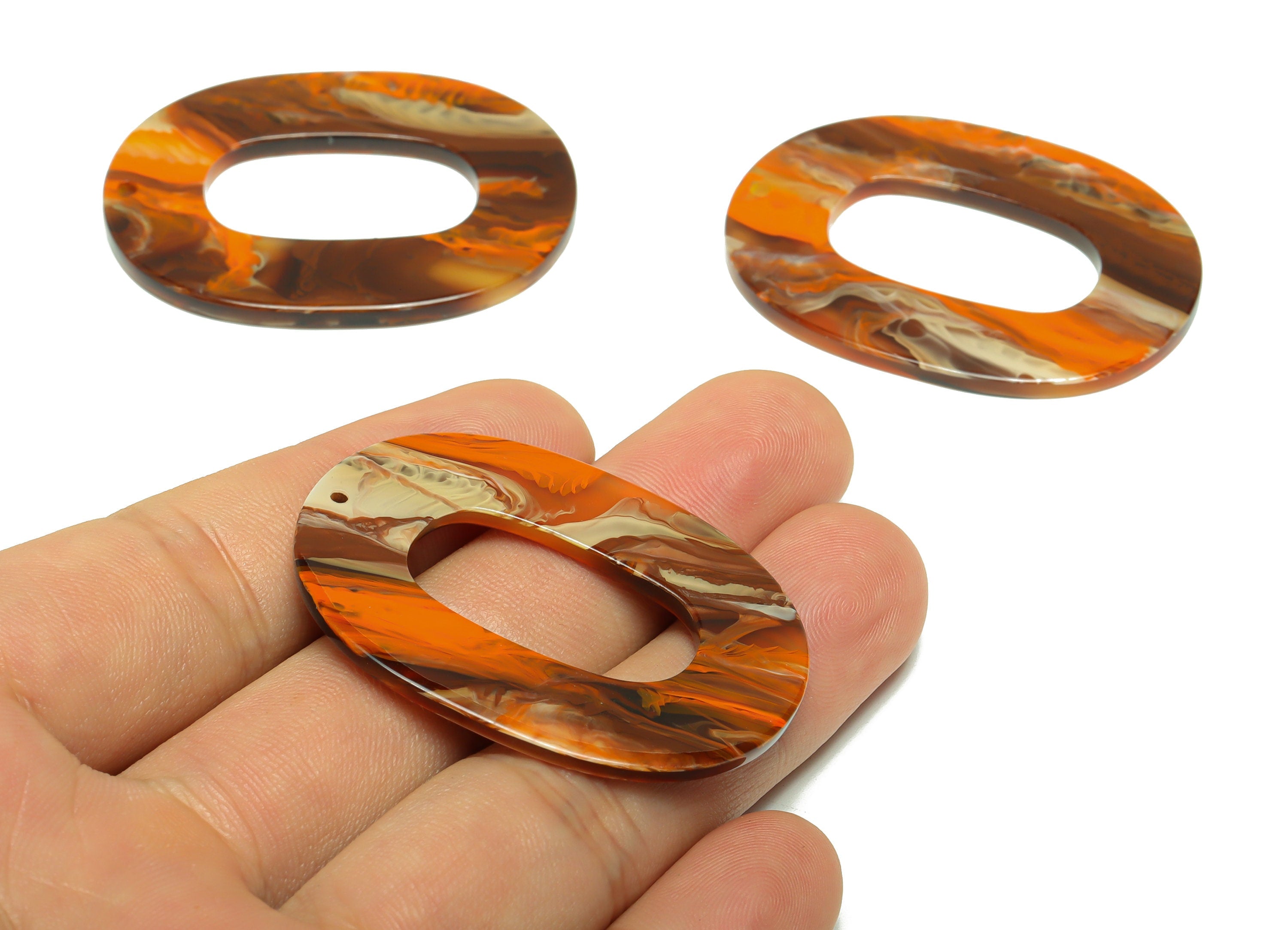 Acrylic Oval Charms - Oval Earrings and Pendant - Geometry Earring Findings - Jewelry Supplies - Color Code:A937 - 47x34x2mm - AC2618-A937 - DOMEDBAZAAR