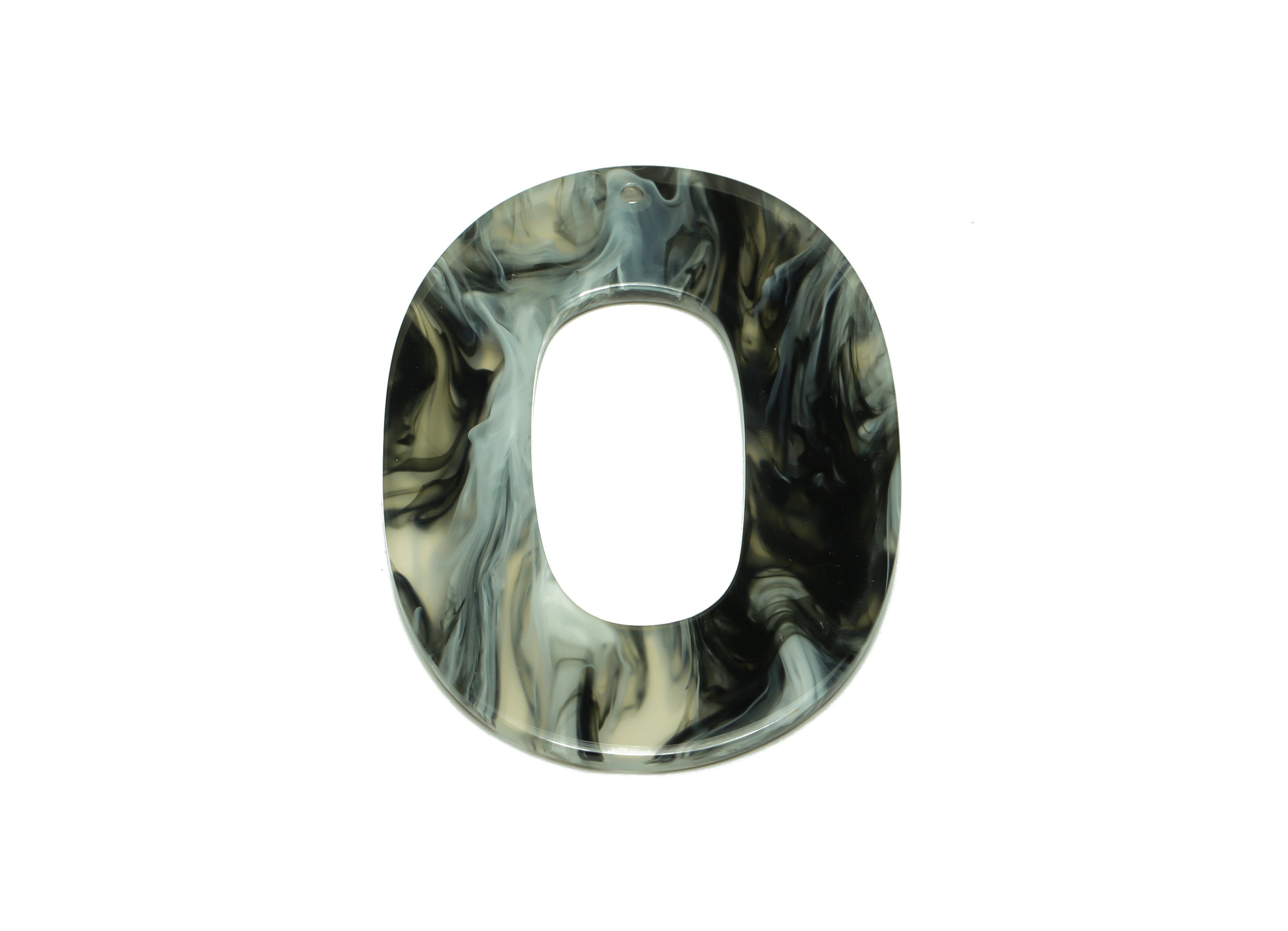 Acrylic Oval Charms - Oval Earrings and Pendant - Geometry Earring Findings - Smoke Acrylic Color- Color Code:A965 - 47x34x2mm - AC2618-A965 - DOMEDBAZAAR