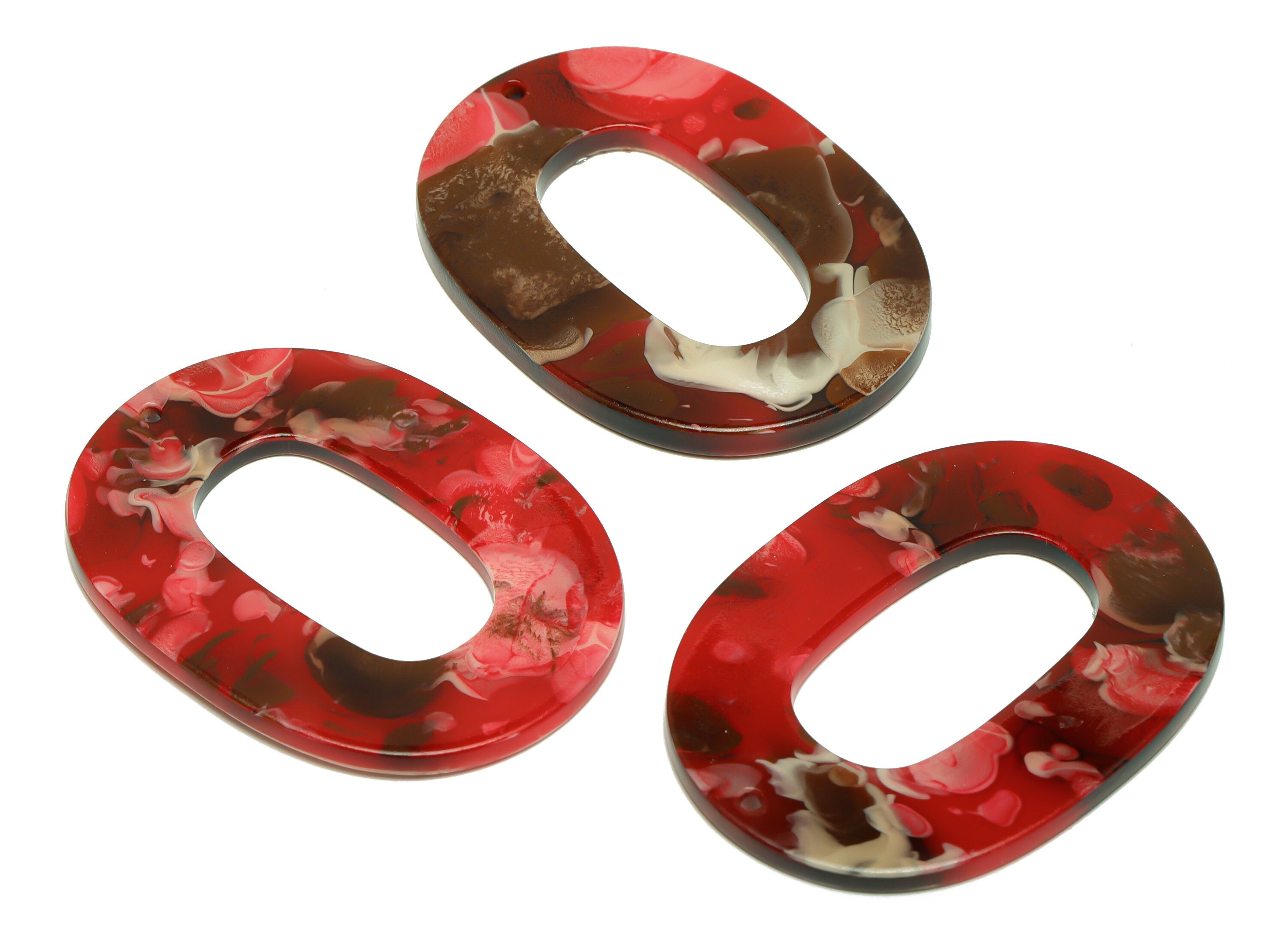 Acrylic Oval Charms - Oval Earrings and Pendant - Geometry Earring Findings - Jewelry Supplies - Color Code:A981 - 47x34x2mm - AC2618-A981 - DOMEDBAZAAR