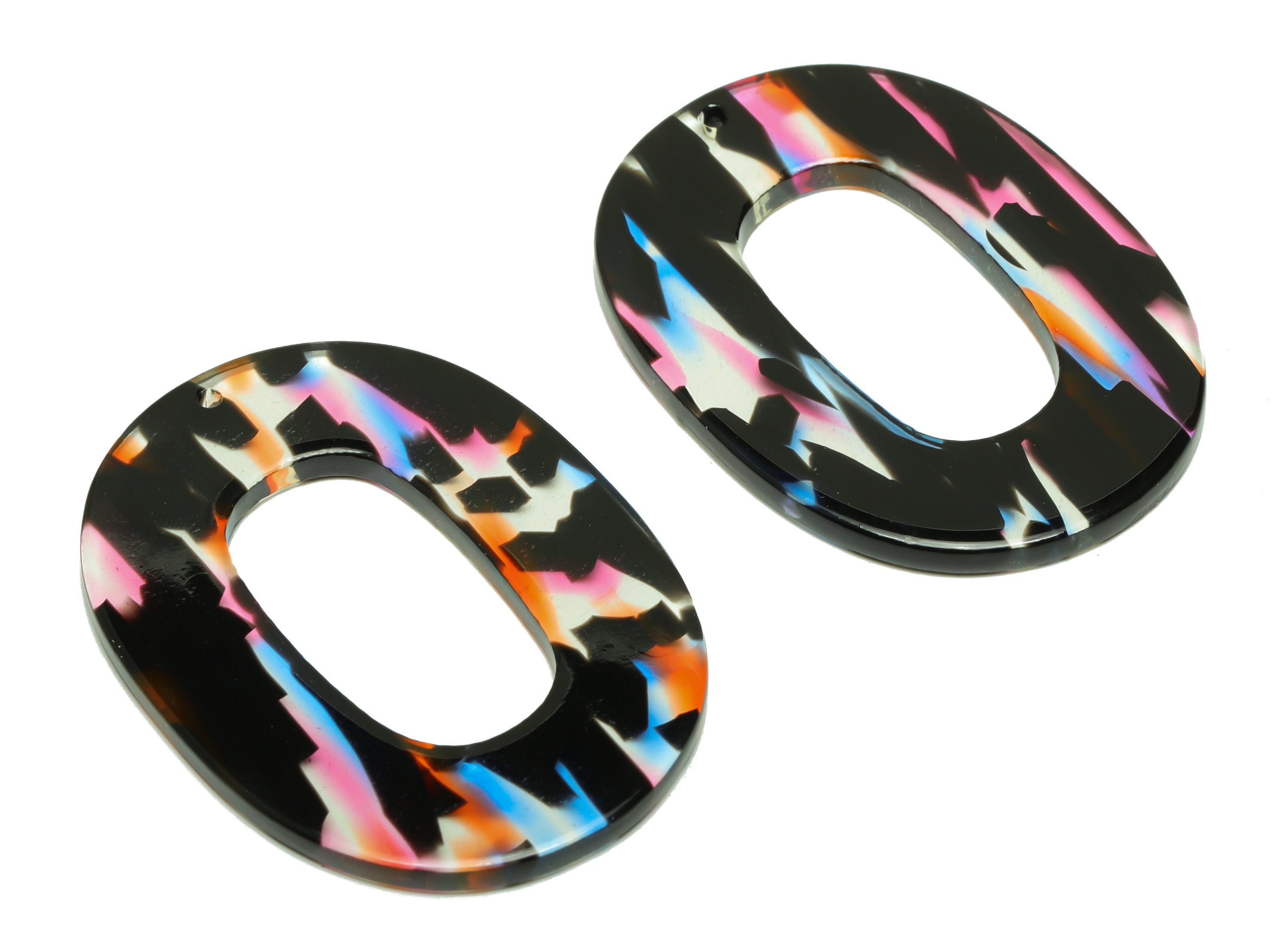 Acetate Oval Charms - Oval Earrings and Pendant - Geometry Earring Findings - Jewelry Supplies - Color Code:A565 - 47x34x2mm - AC2618-A565 - DOMEDBAZAAR