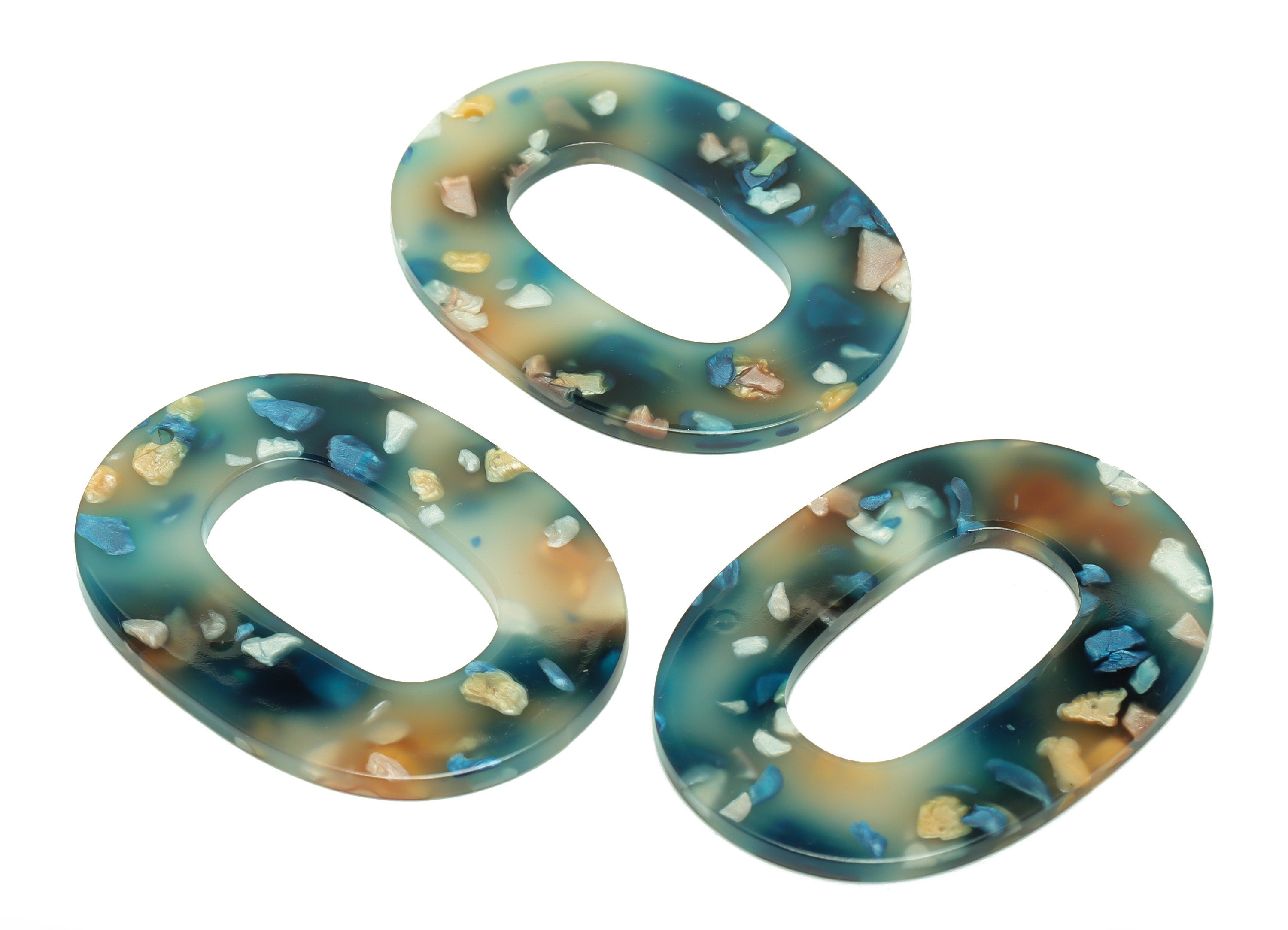 Acrylic Oval Charms - Oval Earrings and Pendant - Geometry Earring Findings - Jewelry Supplies - Color Code:A600 - 47x34x2mm - AC2618-A600 - DOMEDBAZAAR