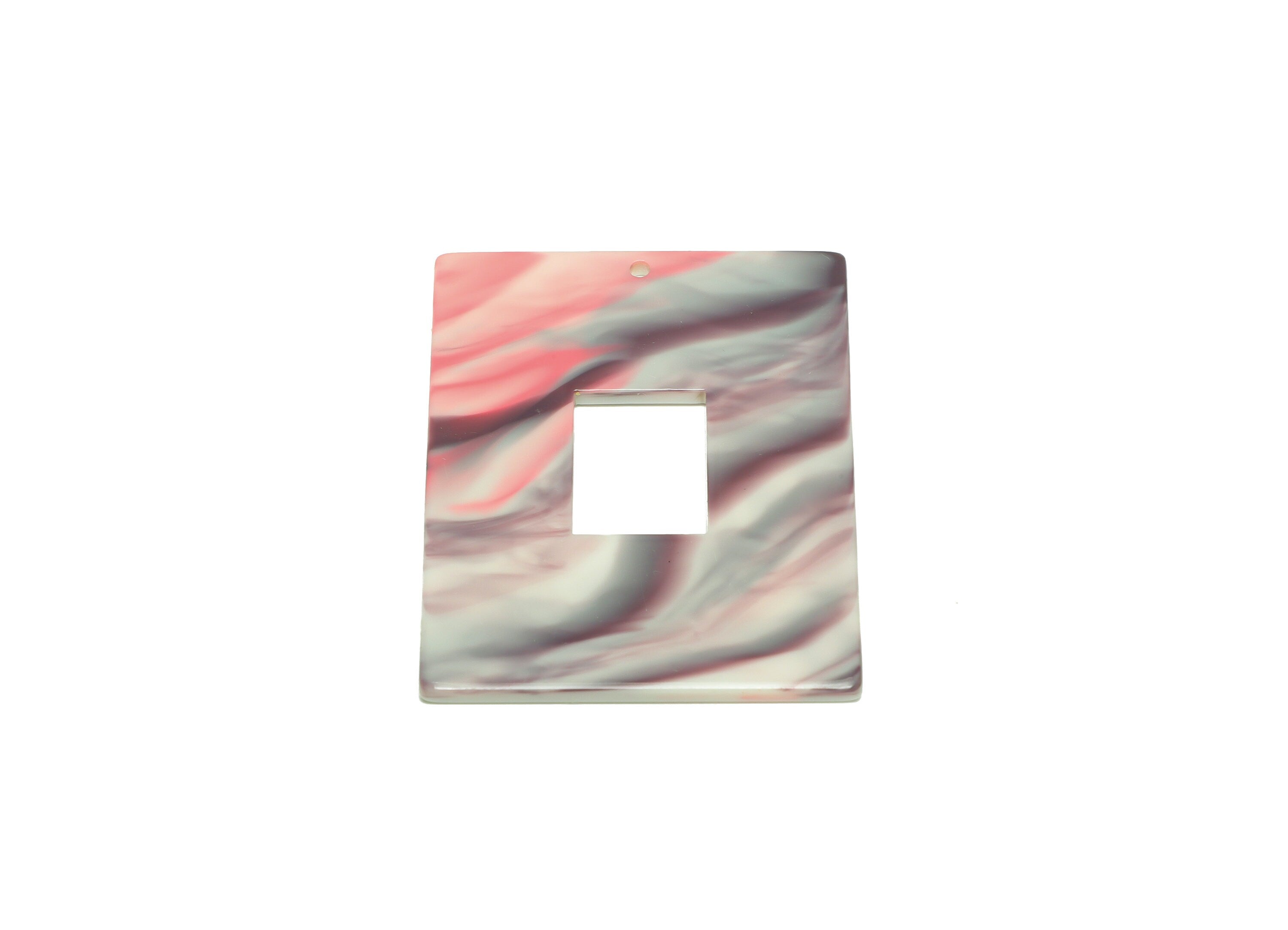 Acrylic Rectangle Earring Charm - Geometry Mix Color Pendant - Acrylic Earring Charm - Jewelry Making - Code: A511 - 49x39x2mm - AC2614-A511 - DOMEDBAZAAR