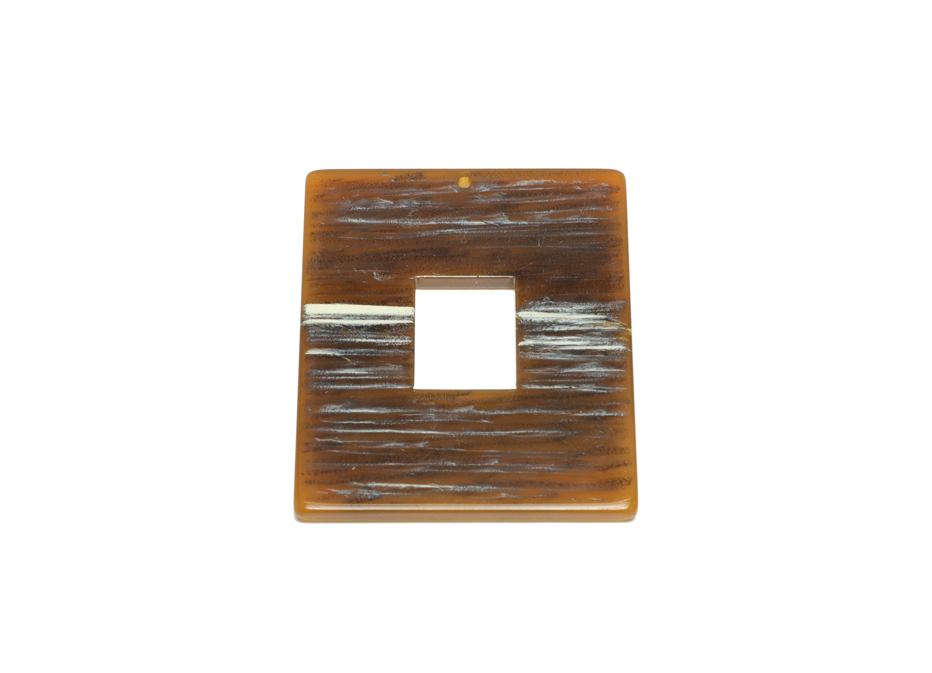 Acrylic Rectangle Charm - Rectangle Bark Pendant - Acrylic Earring Charm - Jewelry Making - Code:A400 - 49.38x39.89x2.96mm - AC2614-A400 - DOMEDBAZAAR