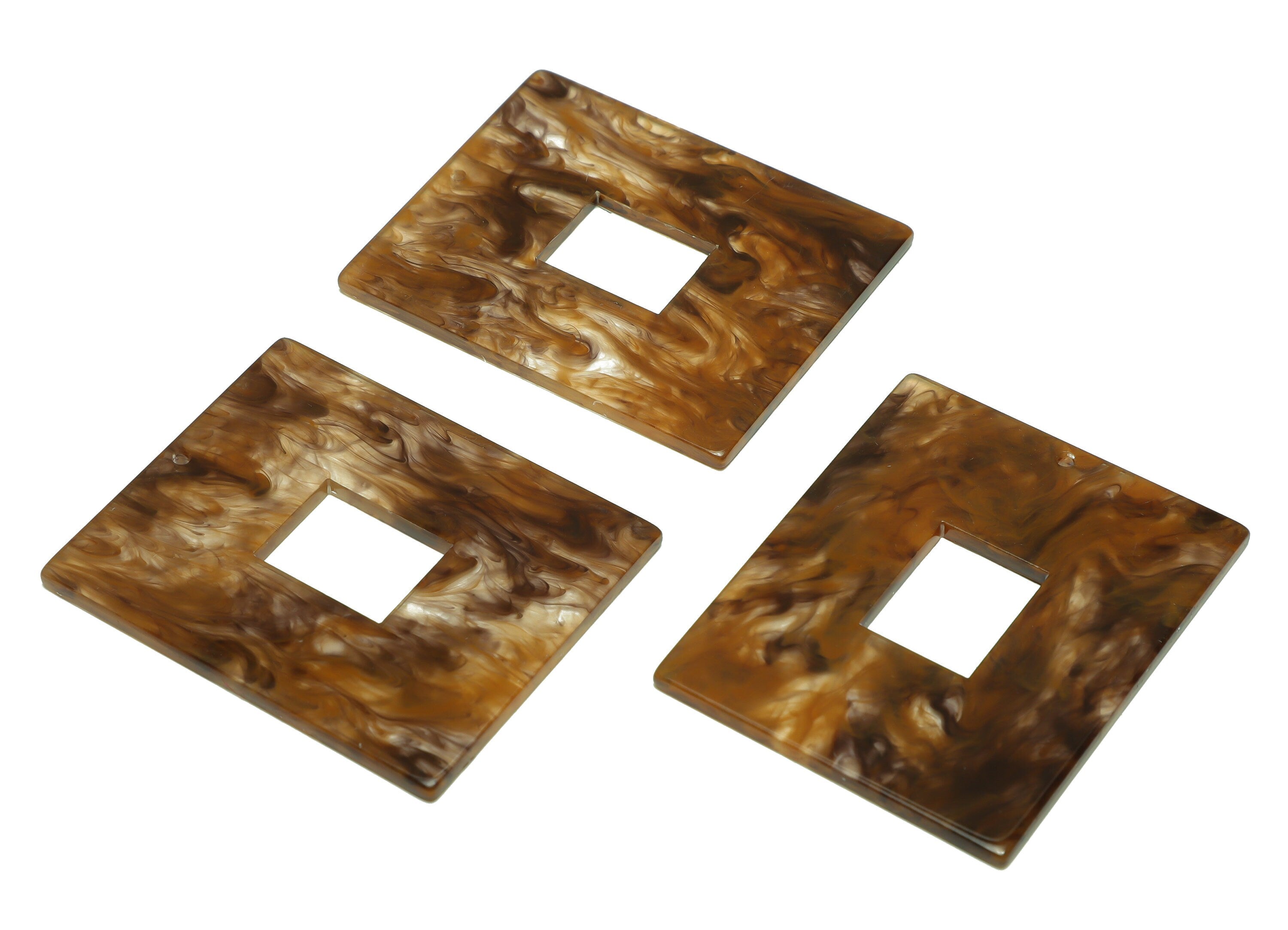 Acrylic Rectangle Charm - Rectangle Mix Color Pendant - Acrylic Earring Charm - Jewelry Making - Code:A959 - 49x39.89x2.39mm - AC2614-A959 - DOMEDBAZAAR