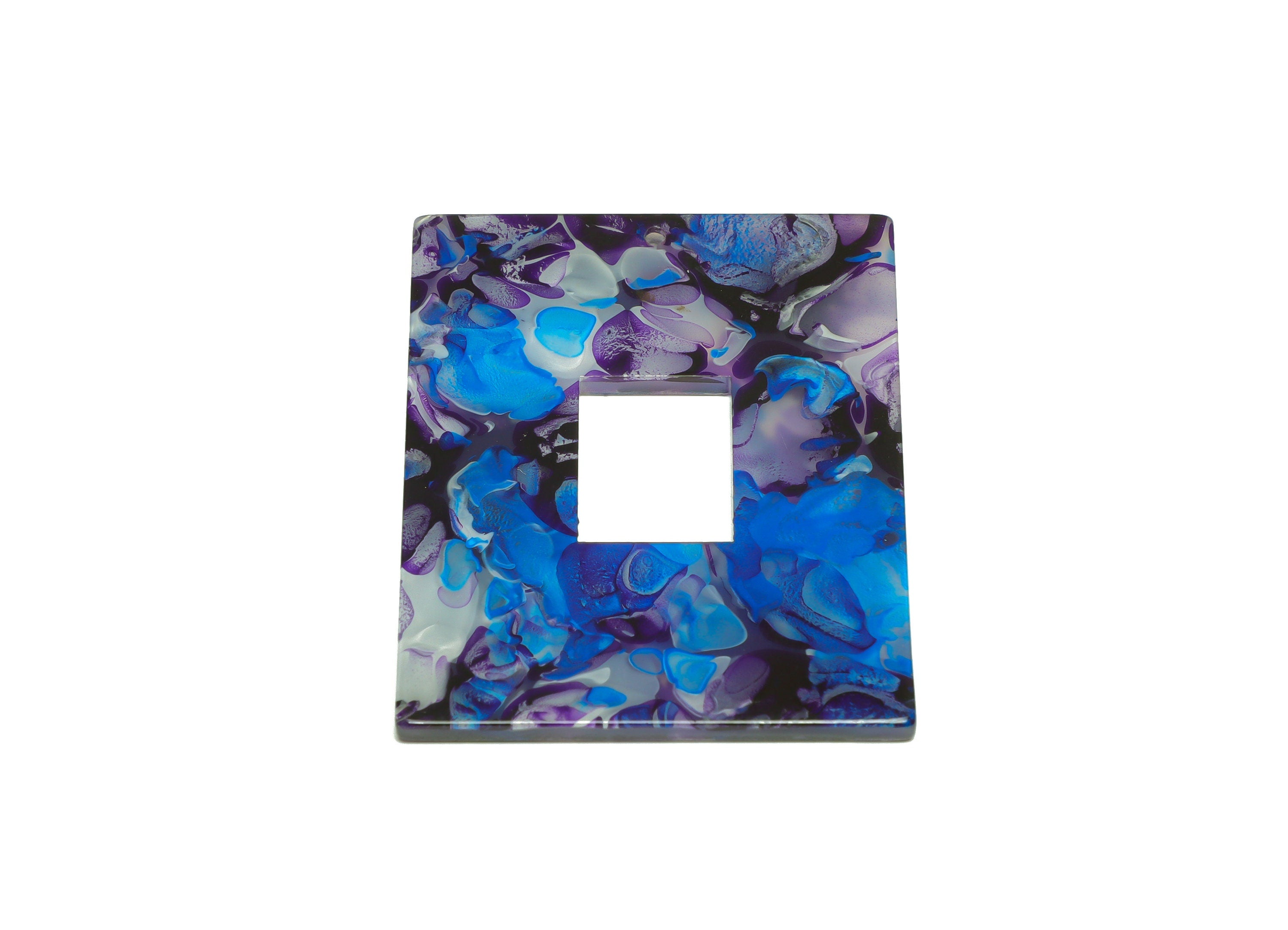 Acrylic Rectangle Charm - Rectangle Rainbow Pendant - Acrylic Earring Charm - Marbling Pattern - Code:A943 - 48.93x39.53x2.5mm - AC2614-A943 - DOMEDBAZAAR