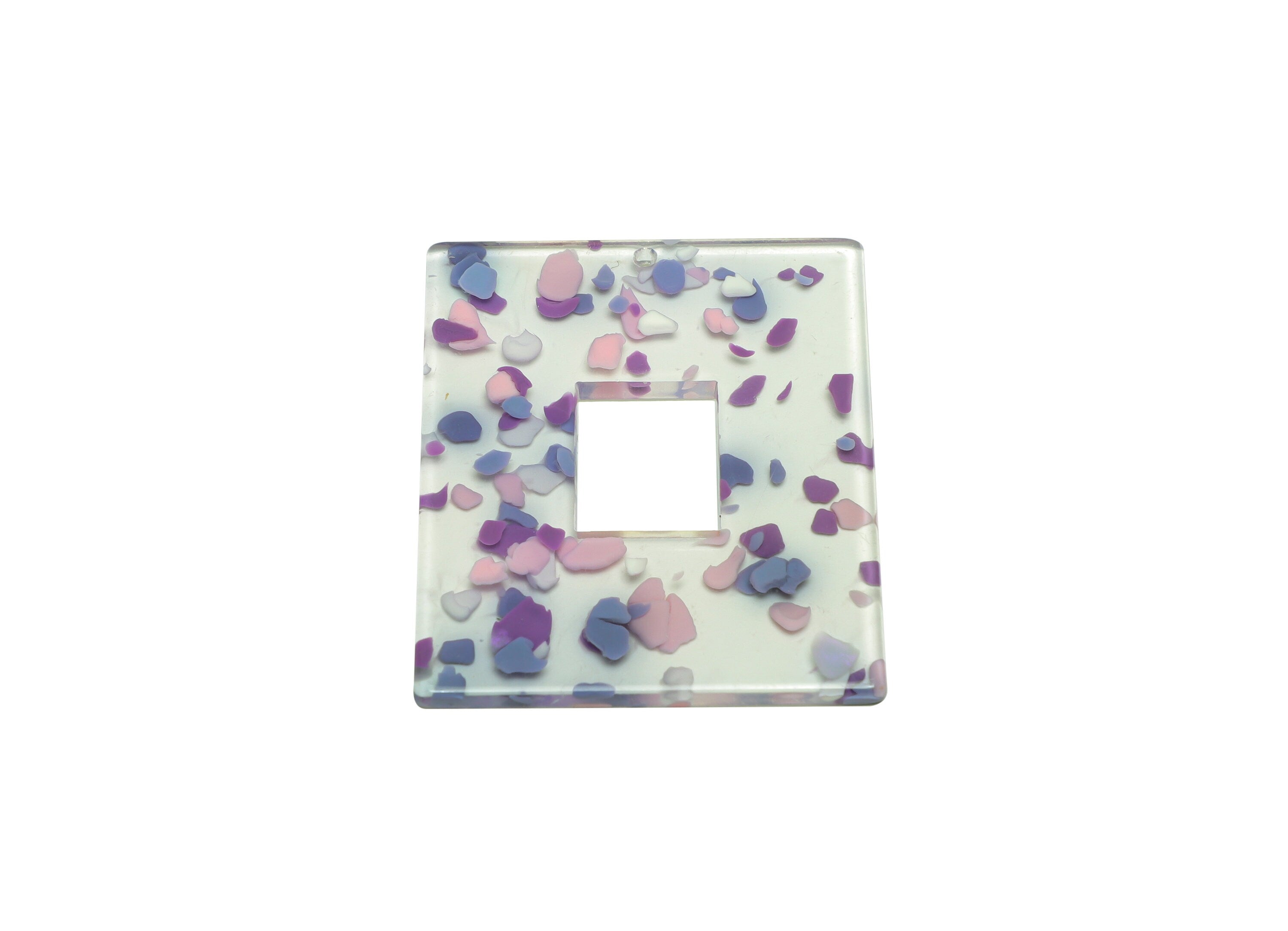 Acrylic Rectangle Charm - Acrylic Big Rectangle Pendant - Acrylic Earring Charm - Jewelry Making - Code:A823 - 49x39.89x2mm - AC2614-A823 - DOMEDBAZAAR