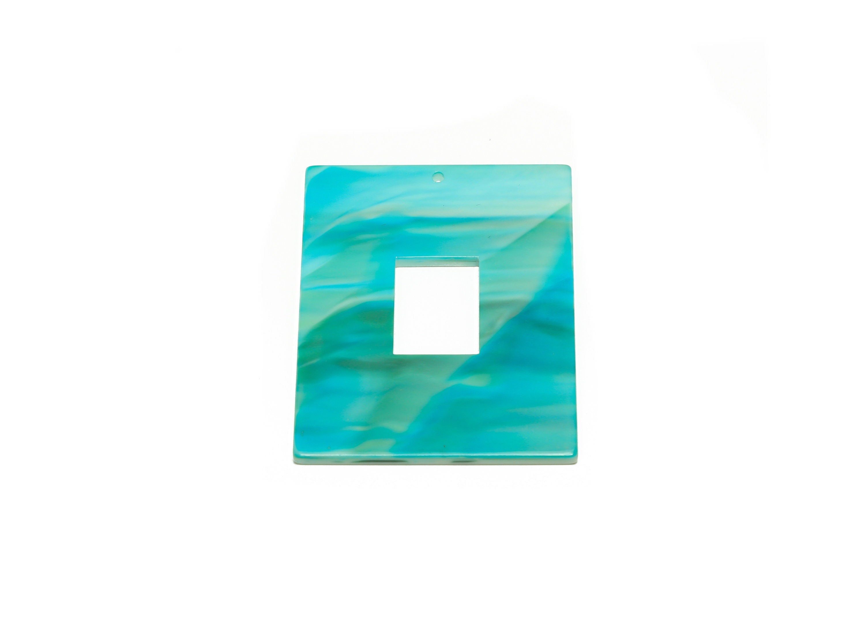Acrylic Rectangle Charm - Acrylic Blue Pendant - Acrylic Earring Charm - Jewelry Making - Code:A506 - 49x39.89x2mm - AC2614-A506 - DOMEDBAZAAR