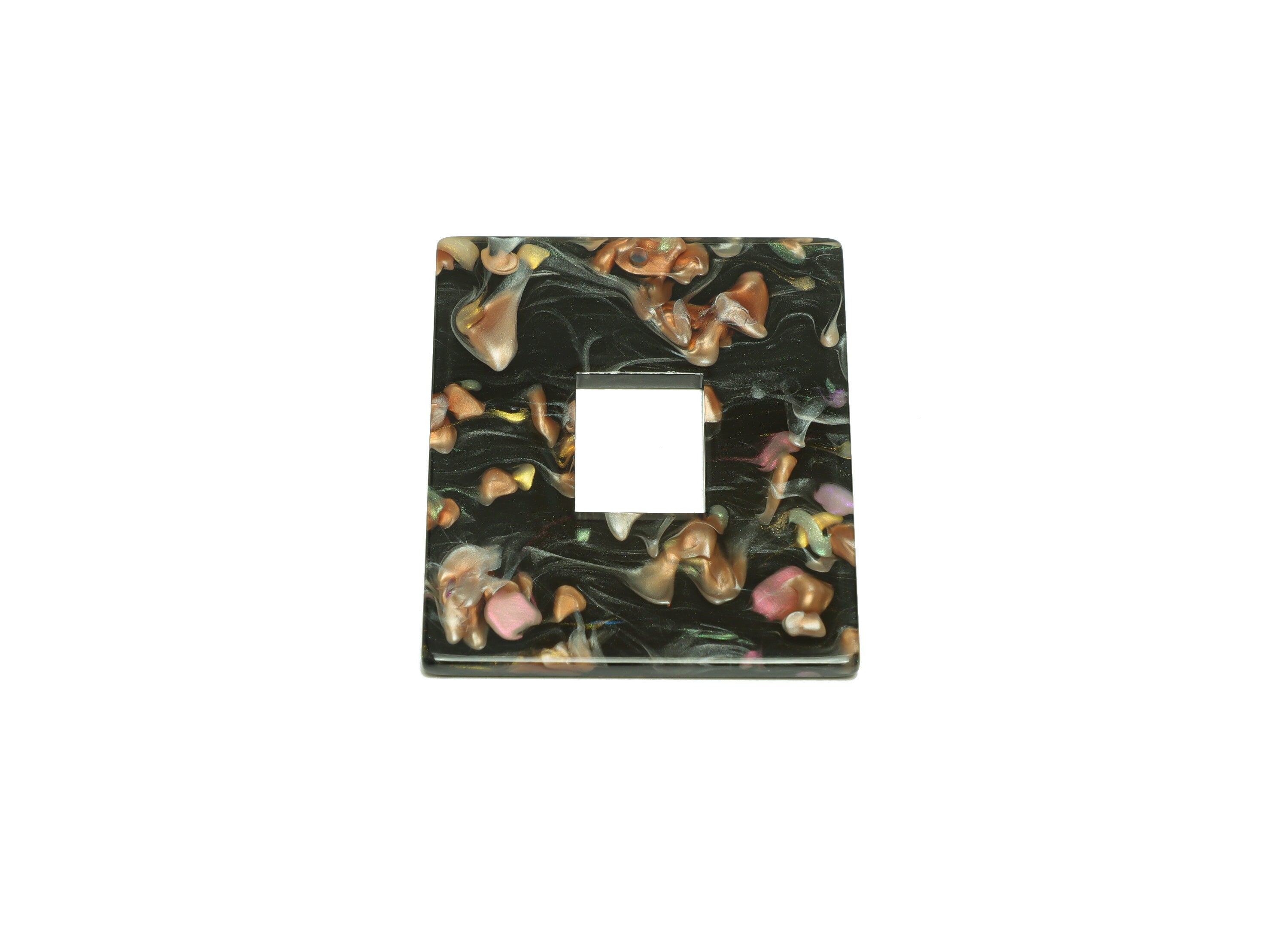 Acetate Rectangle Charm - Acetate Big Rectangle Pendant - Acetate Earring Charm - Code:A949 - 49x39.89x2mm - AC2614-A949 - DOMEDBAZAAR