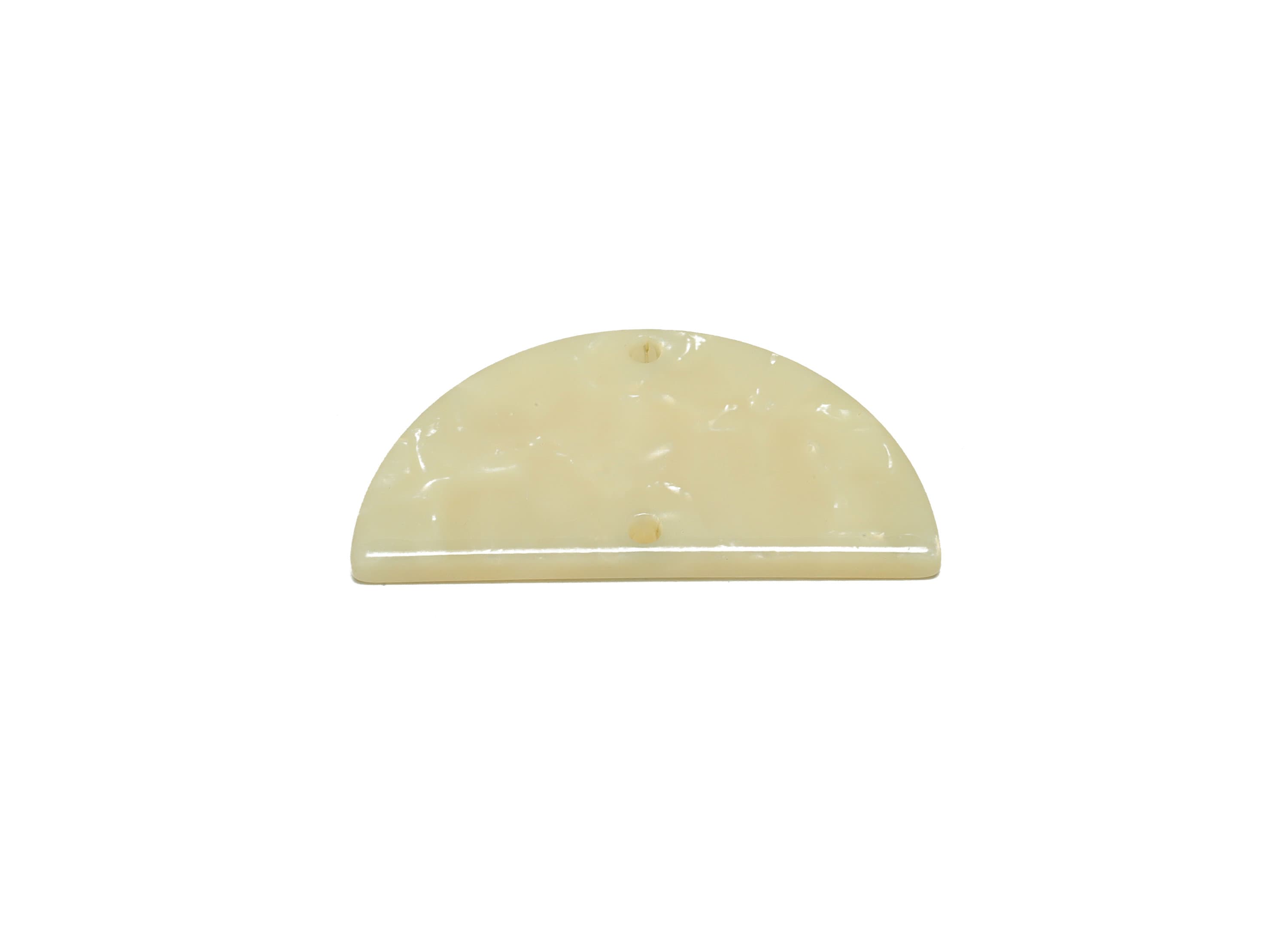 Acetate Semi Circle Connectors Charms - 2 Holes Half Moon Earrings - Acetate Ivory Earring Charm-Color Code:A32 - 33x16x2.77mm - AC2619-A32 - DOMEDBAZAAR