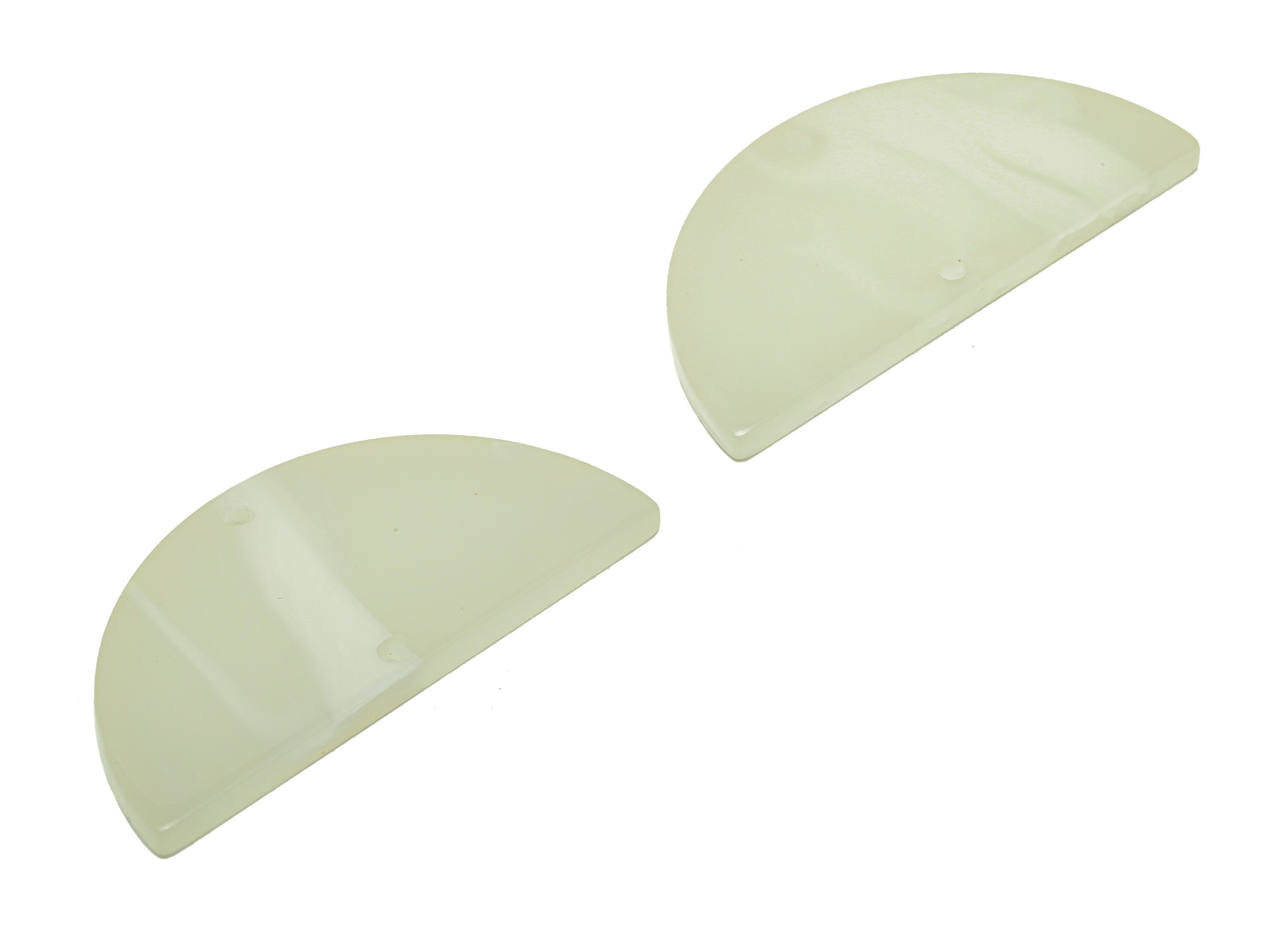 Acrylic Semi Circle Connectors Charms - 2 Holes Half Moon Earrings - Milky Earring Charm - Color Code:A520 - 33x16x2.77mm - AC2619-A520 - DOMEDBAZAAR