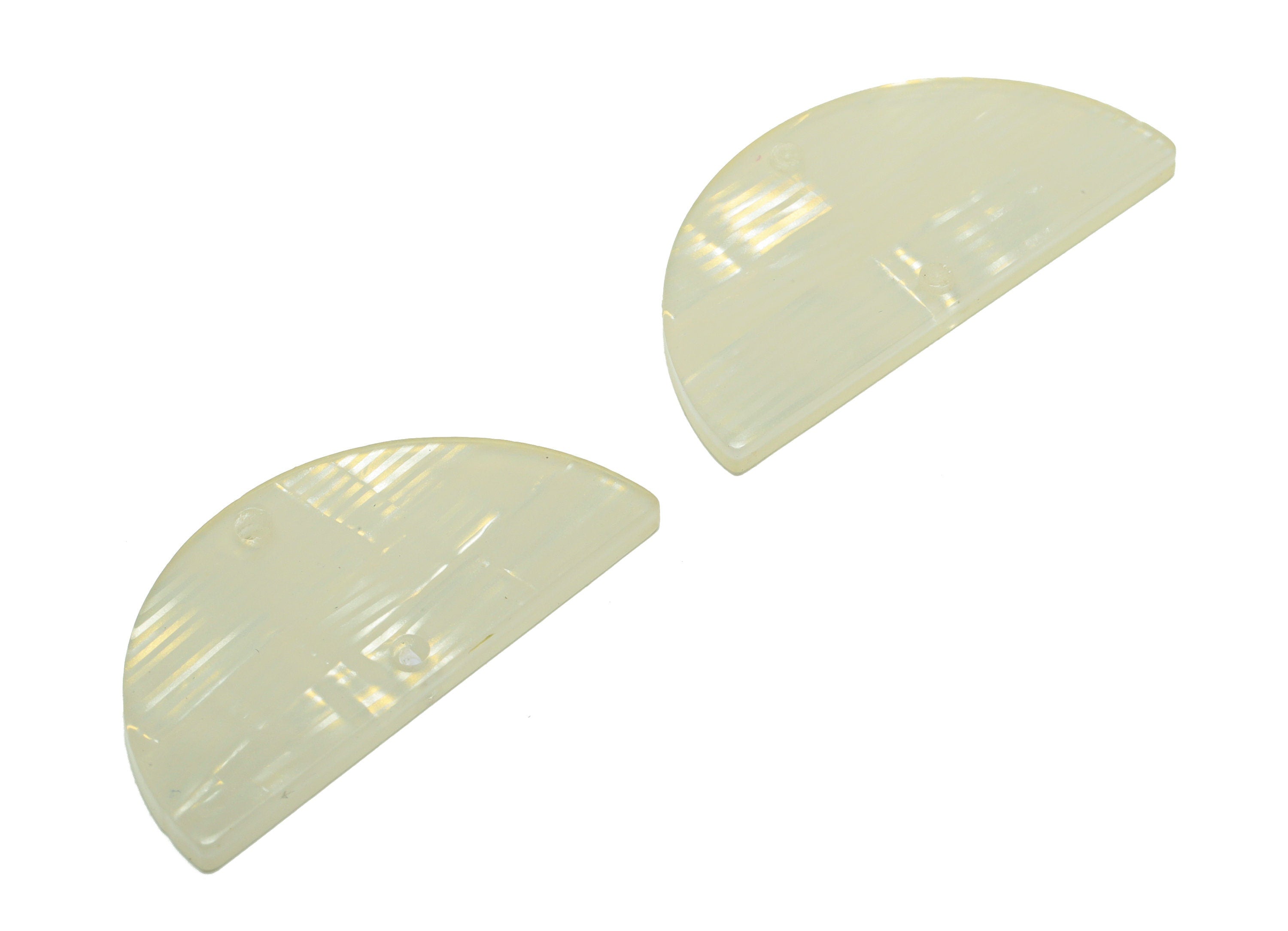 PVC Semi Circle Connectors Charms - 2 Holes Half Moon Earrings - Shell Looking Earring Charm - Color Code:A514 - 33x16x2.77mm - AC2619-A514 - DOMEDBAZAAR