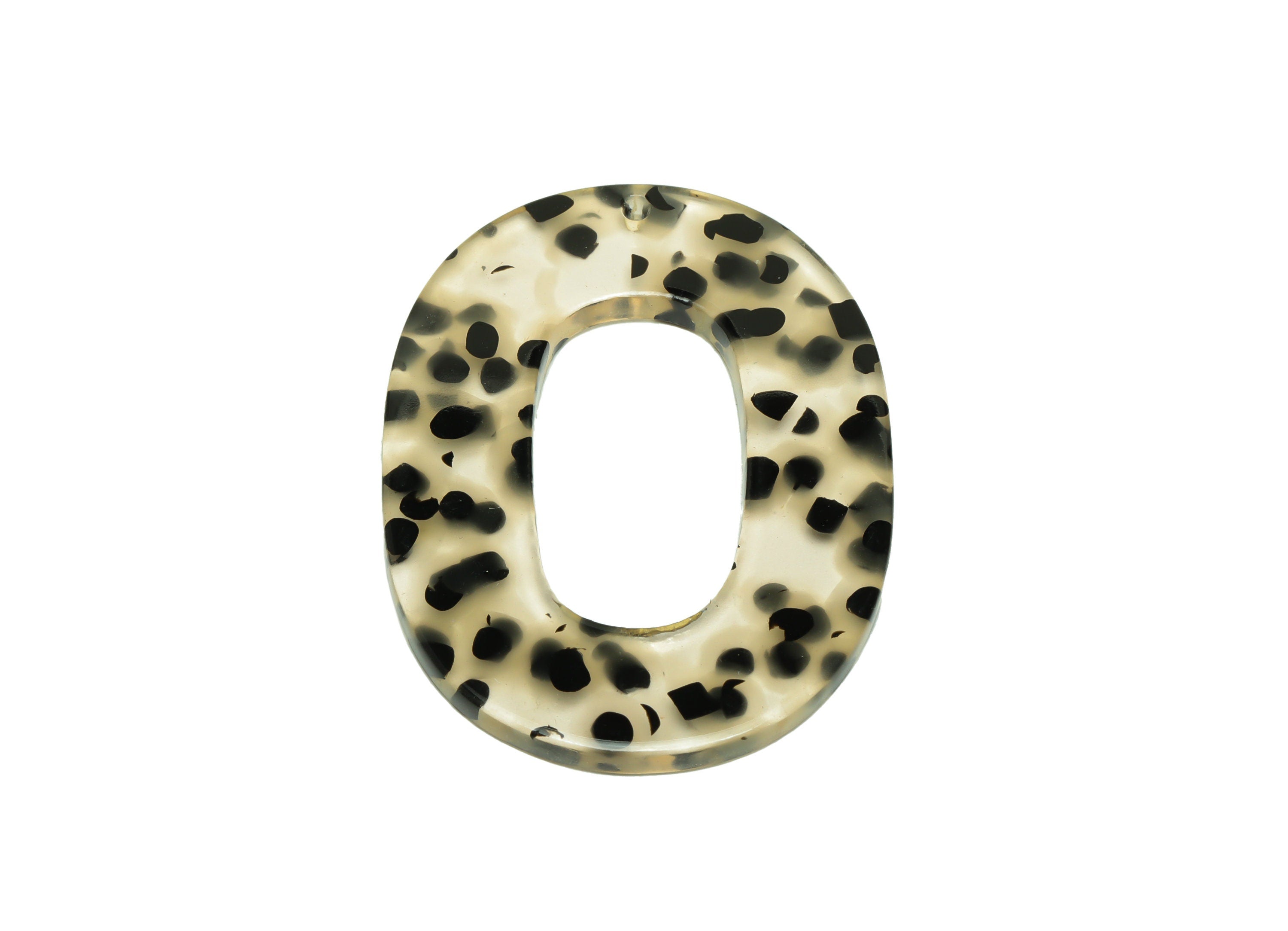 Acetate Oval Charms - Oval Earrings and Pendant - Transparent Earring Findings - Dalmation Pattern - Color Code: A701 -47x34x2mm-AC2618-A701 - DOMEDBAZAAR