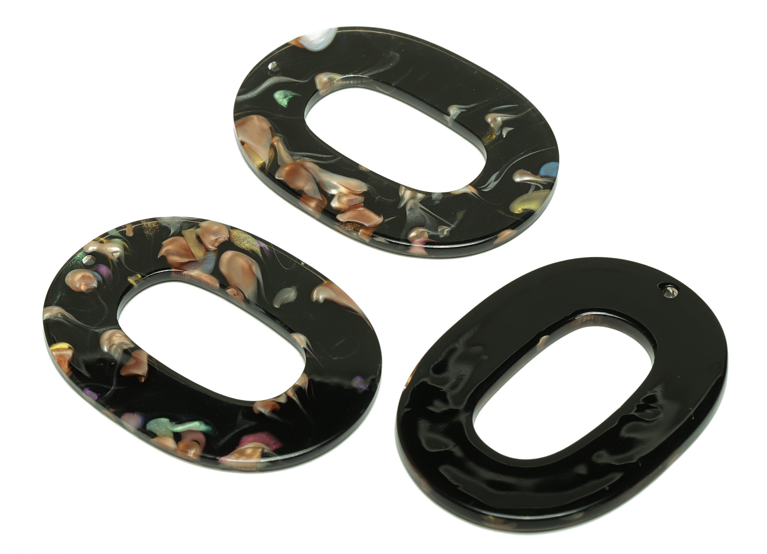 Acrylic Oval Charms - Oval Earrings and Pendant - Geometry Earring Findings - Flower Pendant - Color Code:A949 - 47x34x2mm - AC2618-A949 - DOMEDBAZAAR