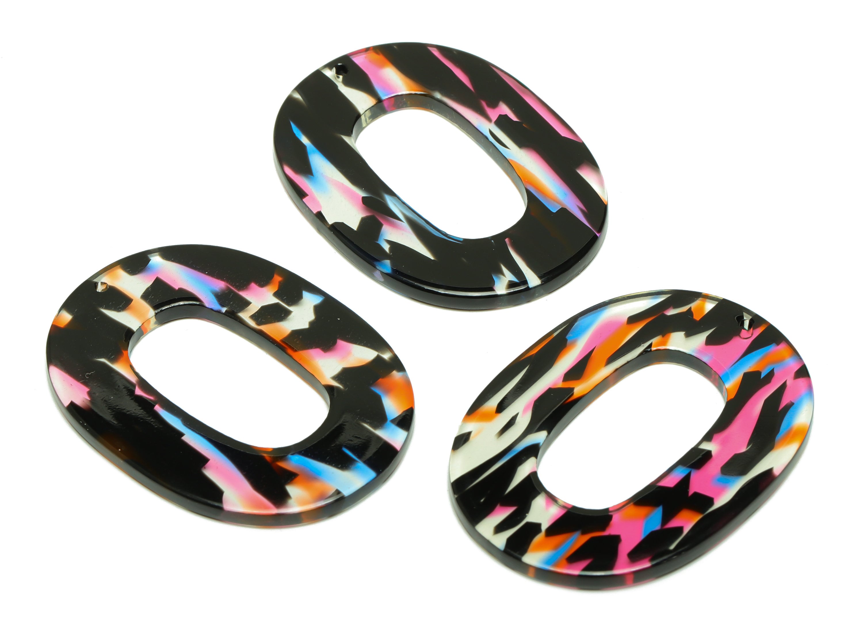 Acetate Oval Charms - Oval Earrings and Pendant - Geometry Earring Findings - Jewelry Supplies - Color Code:A565 - 47x34x2mm - AC2618-A565 - DOMEDBAZAAR