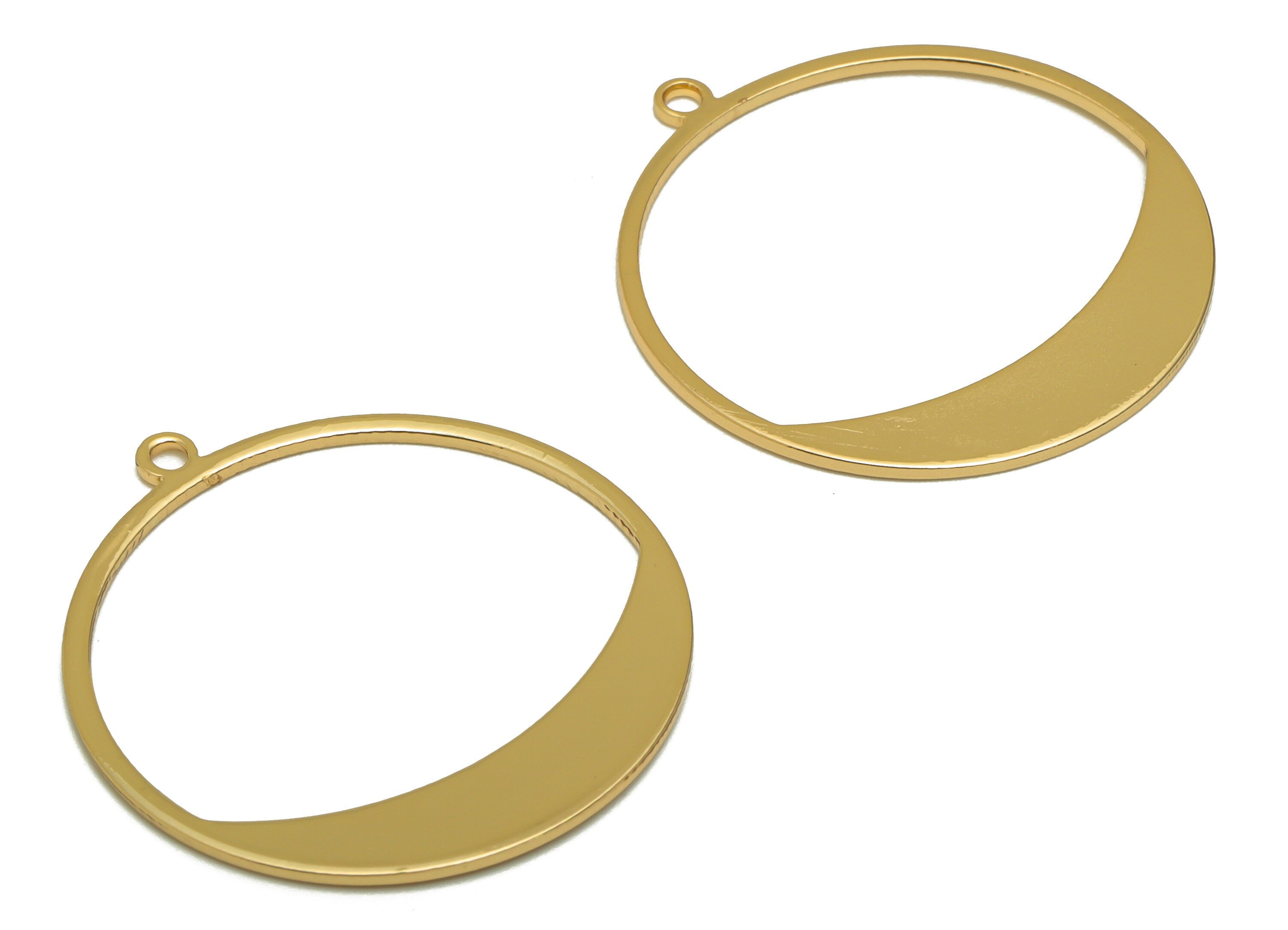 Brass Circle Charms - Brass Round Earring Charm - Brass Circle Pendant - KC Gold Tone Plating - 30.2x28.18x0.96mm - PP1816 - DOMEDBAZAAR