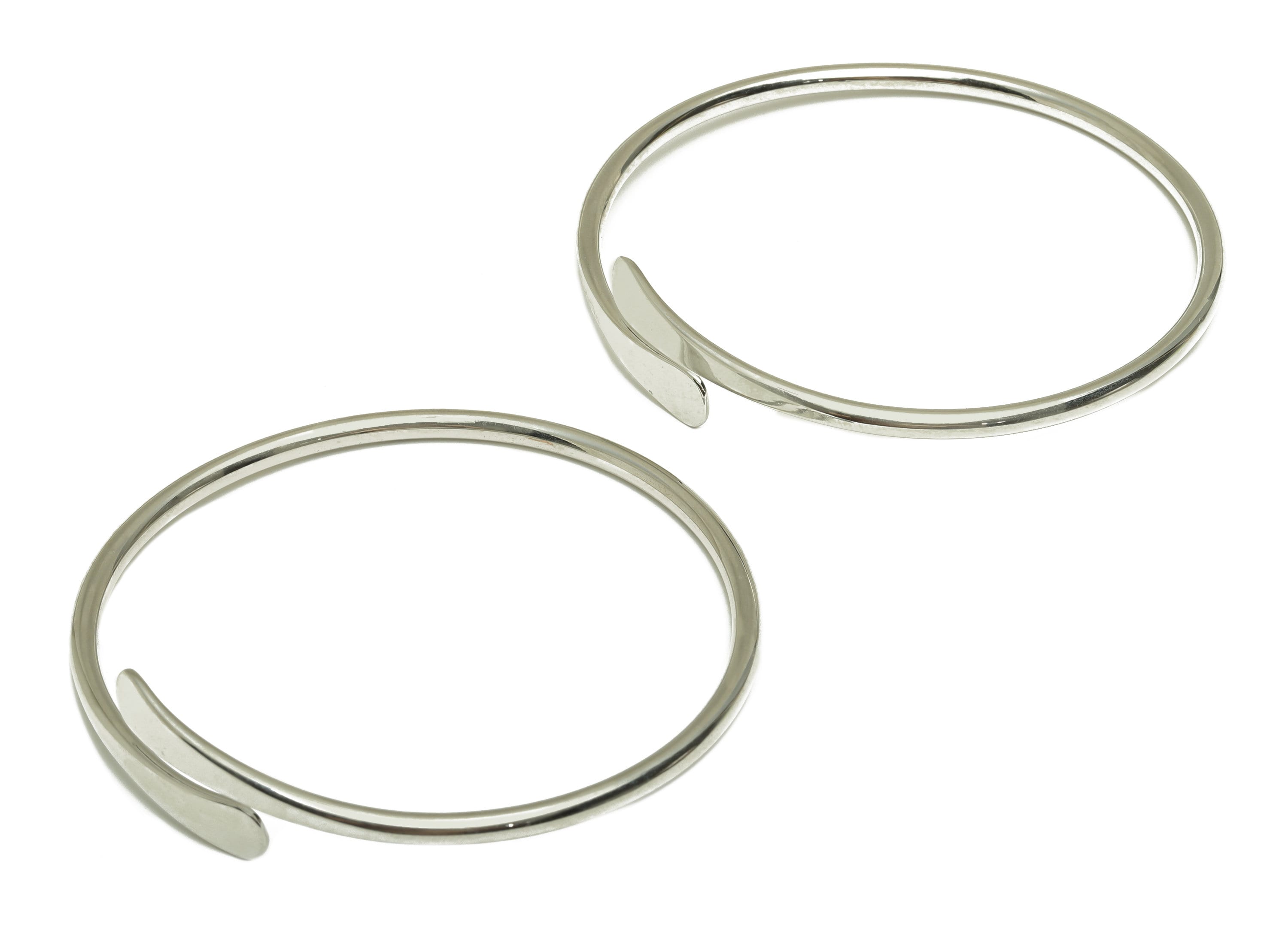 Brass Hammered Bracelet - Brass Adjustable Bracelet - Brass Wire Bangle - Jewelry Supplies - Normal Silver - 64.45x12.5x3.05mm - PP3491S - DOMEDBAZAAR