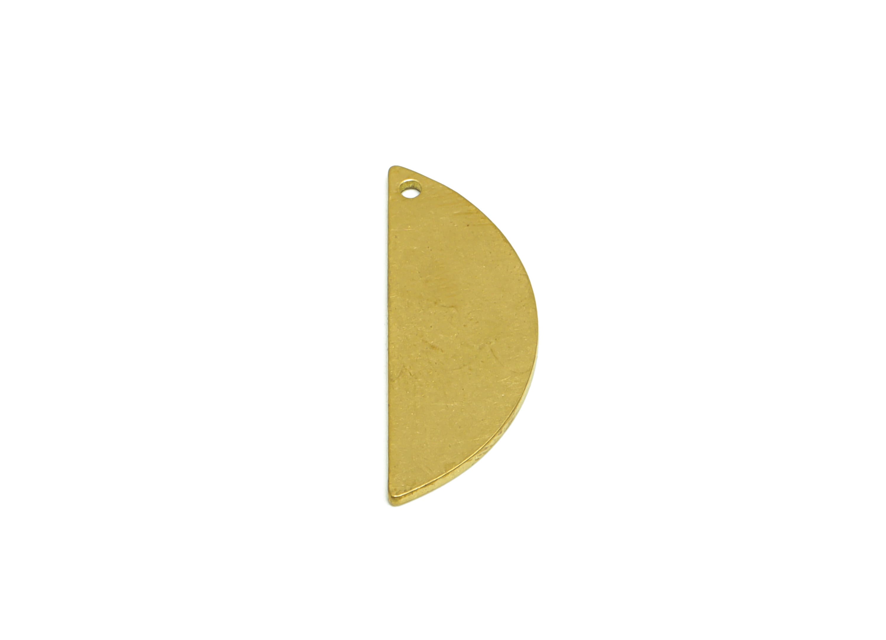 Brass Semi Circle Earring Charm - Raw Brass Half Moon Charm - Brass Half Round Blank - Jewlery Supplies - 27.96 x 10.03 x 1mm - PP8624 - DOMEDBAZAAR