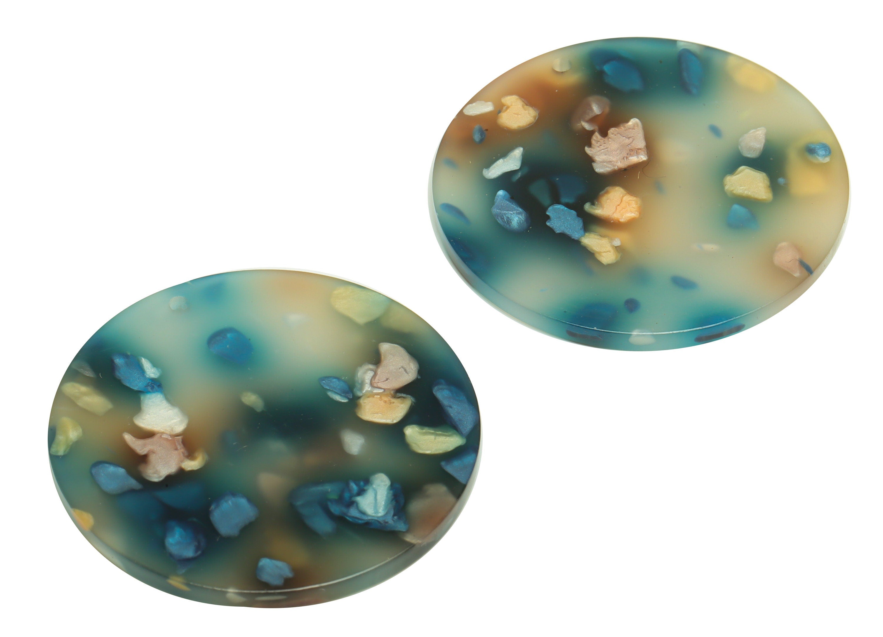 Acrylic Round Charms - Circle Earrings and Pendant - Geometry Earring Findings - Jewelry Supplies - Color Code:A600 - 35x35x3mm -AC2621-A600 - DOMEDBAZAAR