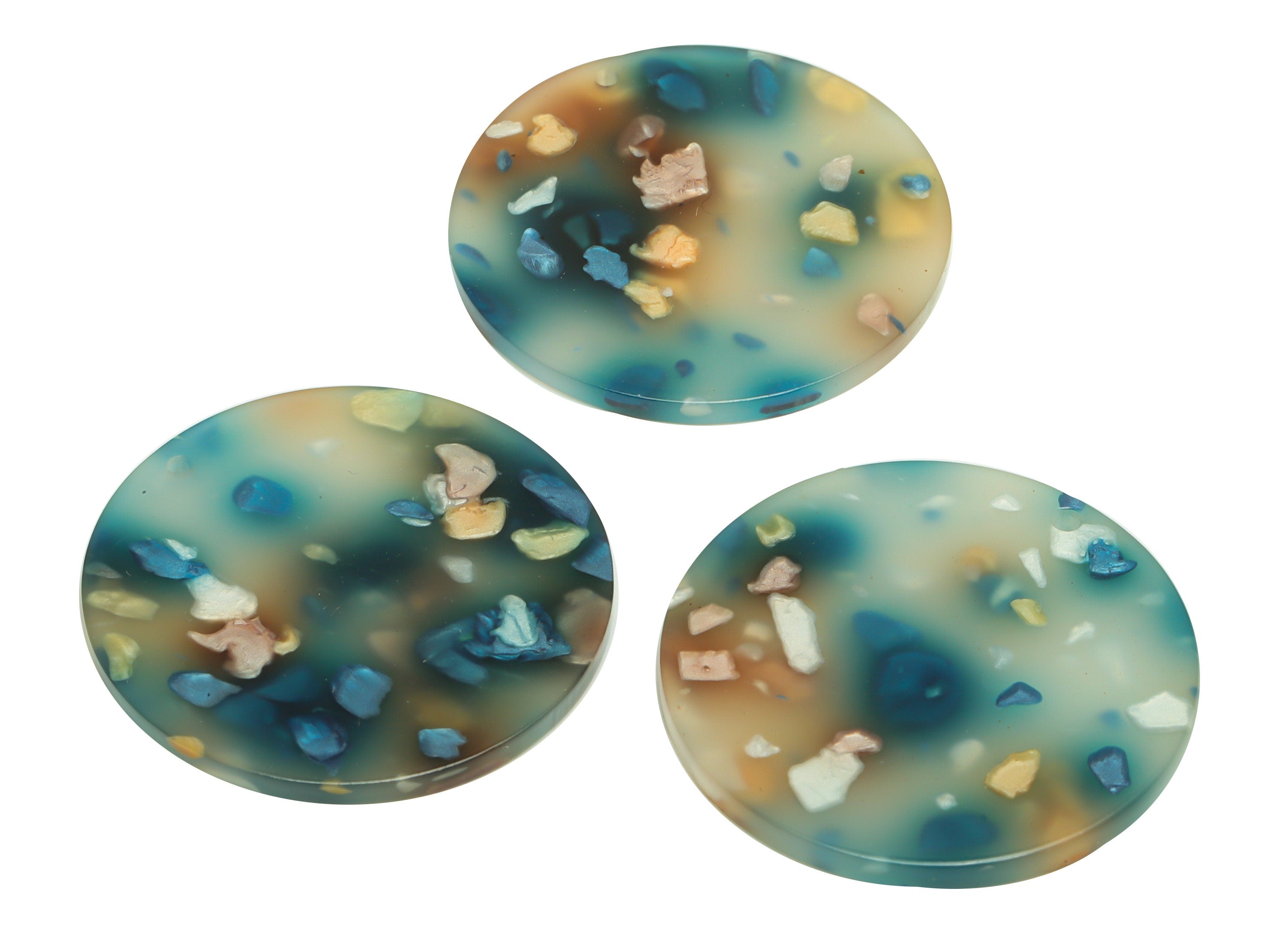 Acrylic Round Charms - Circle Earrings and Pendant - Geometry Earring Findings - Jewelry Supplies - Color Code:A600 - 35x35x3mm -AC2621-A600 - DOMEDBAZAAR