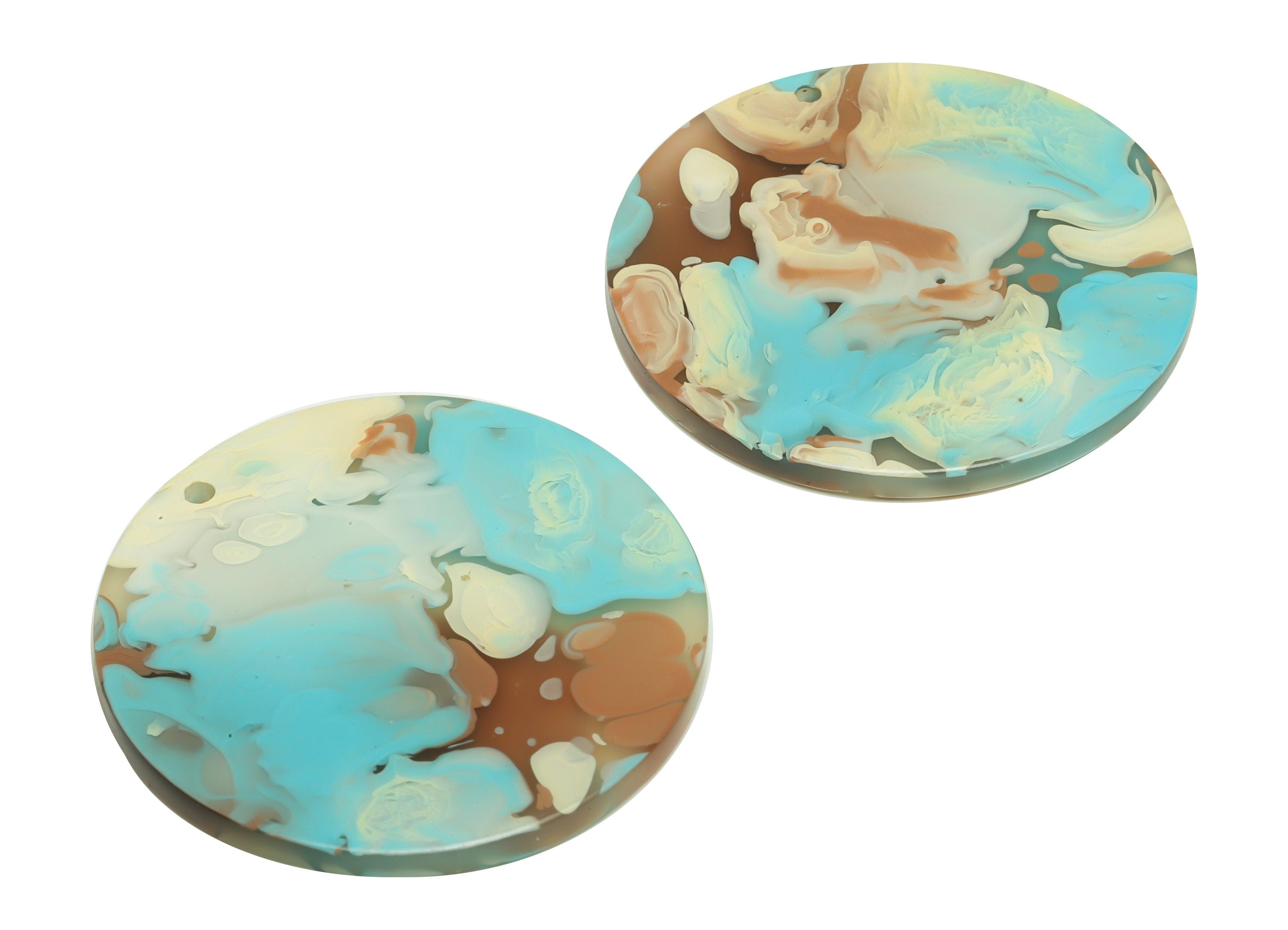 Acrylic Round Charms - Circle Earrings and Pendant - Geometry Earring Findings - Jewelry Supplies - Color Code:A585- 35x35x3mm -AC2621-A585 - DOMEDBAZAAR