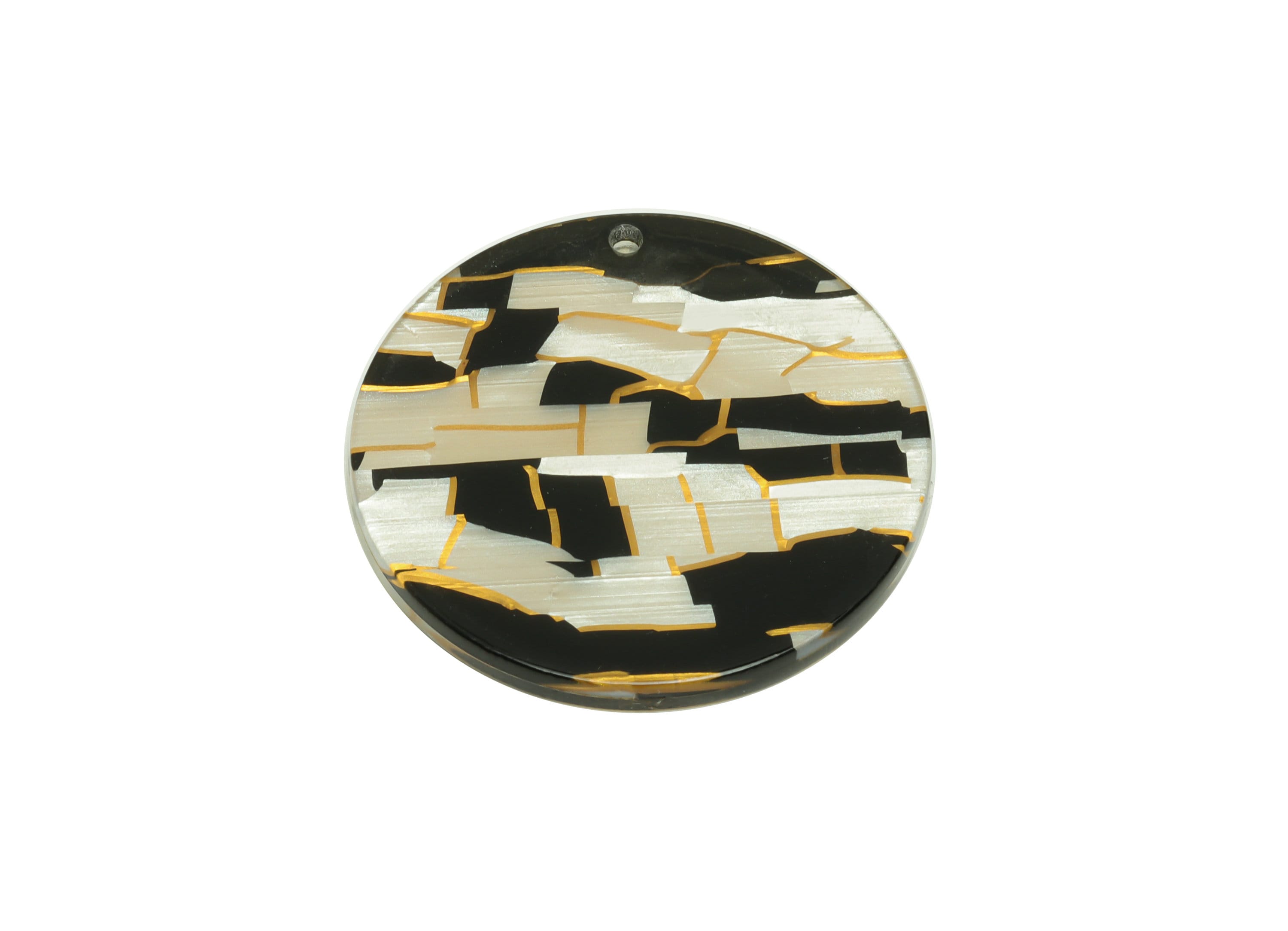 Acrylic Round Charms - Circle Earrings and Pendant - Zebra Print Earring Findings - Jewelry Supplies - Color Code:A403- 35x35x3mm -AC2621 - DOMEDBAZAAR