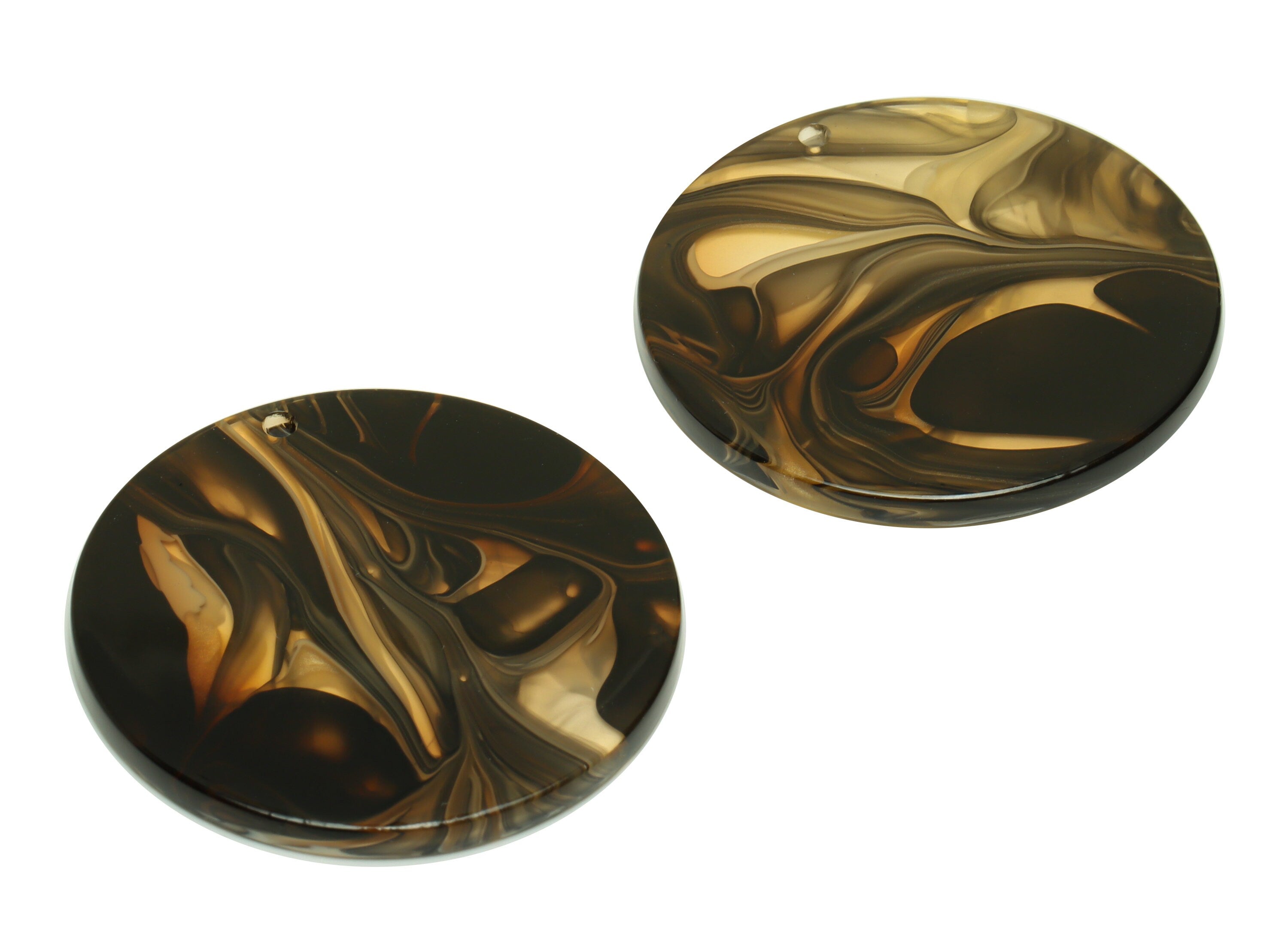 Acrylic Round Charms - Circle Earrings and Pendant - Geometry Earring Findings - Jewelry Supplies - Color Code:A931- 35x35x3mm -AC2621-A931 - DOMEDBAZAAR