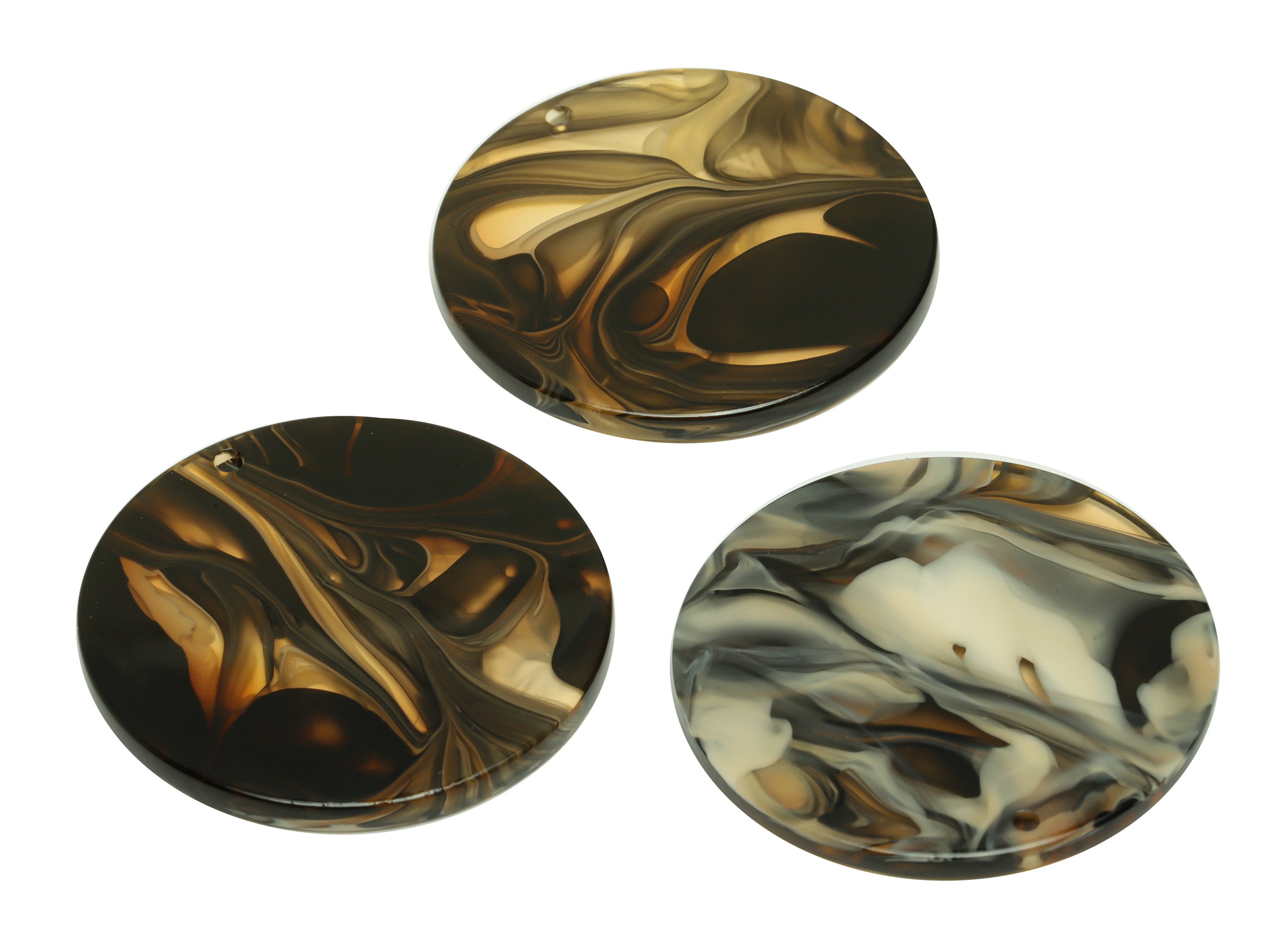 Acrylic Round Charms - Circle Earrings and Pendant - Geometry Earring Findings - Jewelry Supplies - Color Code:A931- 35x35x3mm -AC2621-A931 - DOMEDBAZAAR