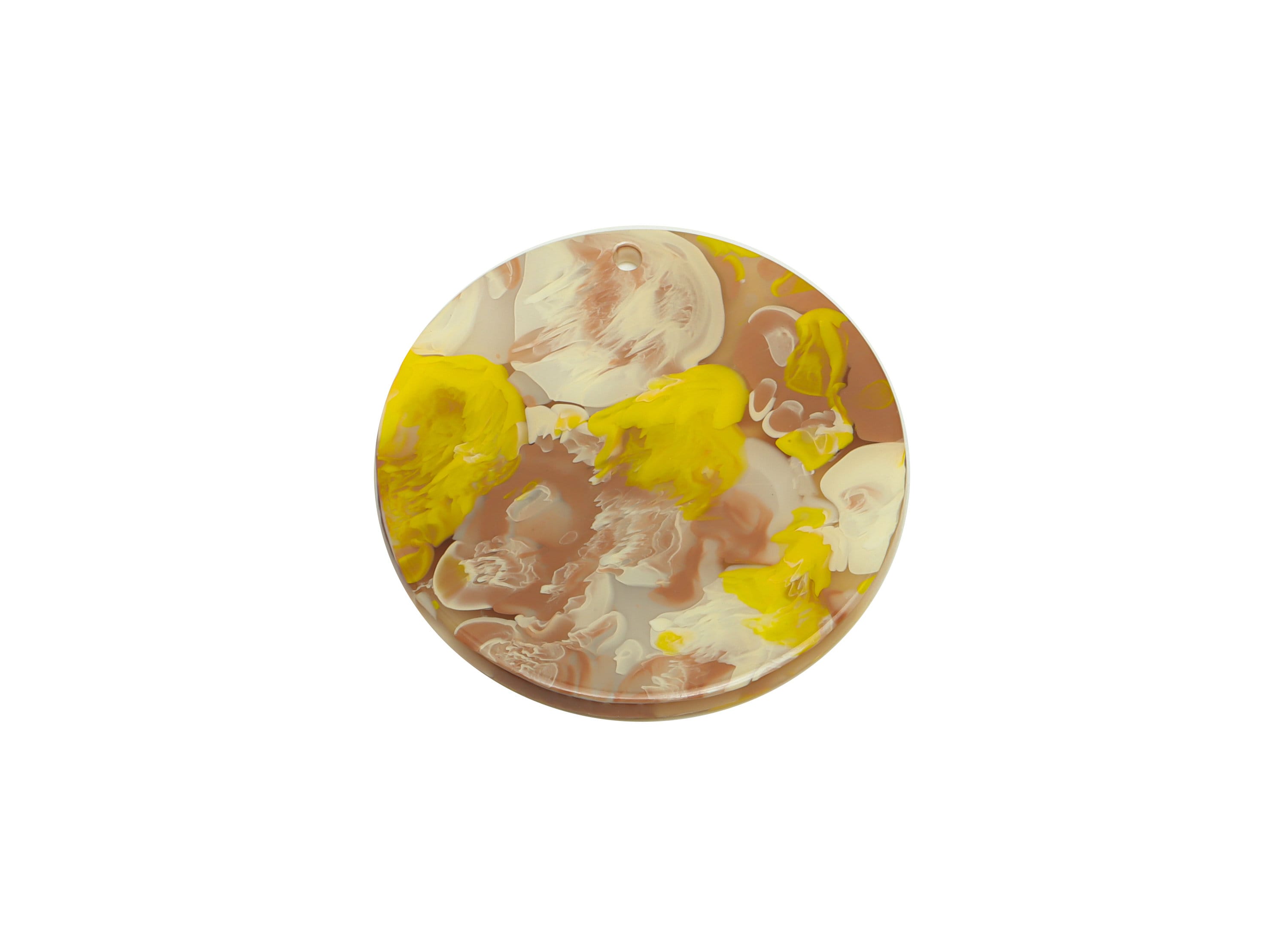 Acrylic Round Charms - Circle Earrings and Pendant - Coffee Earring Findings - Jewelry Supplies - Color Code:A583- 35x35x3mm -AC2621-A583 - DOMEDBAZAAR