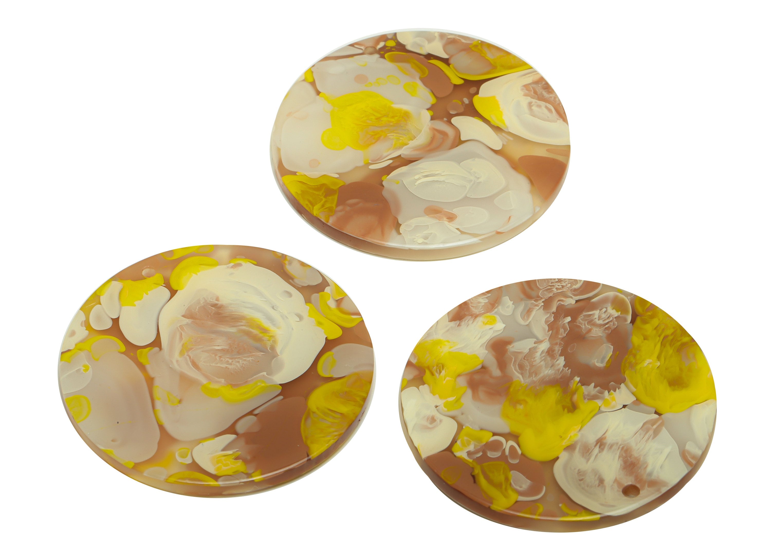 Acrylic Round Charms - Circle Earrings and Pendant - Coffee Earring Findings - Jewelry Supplies - Color Code:A583- 35x35x3mm -AC2621-A583 - DOMEDBAZAAR