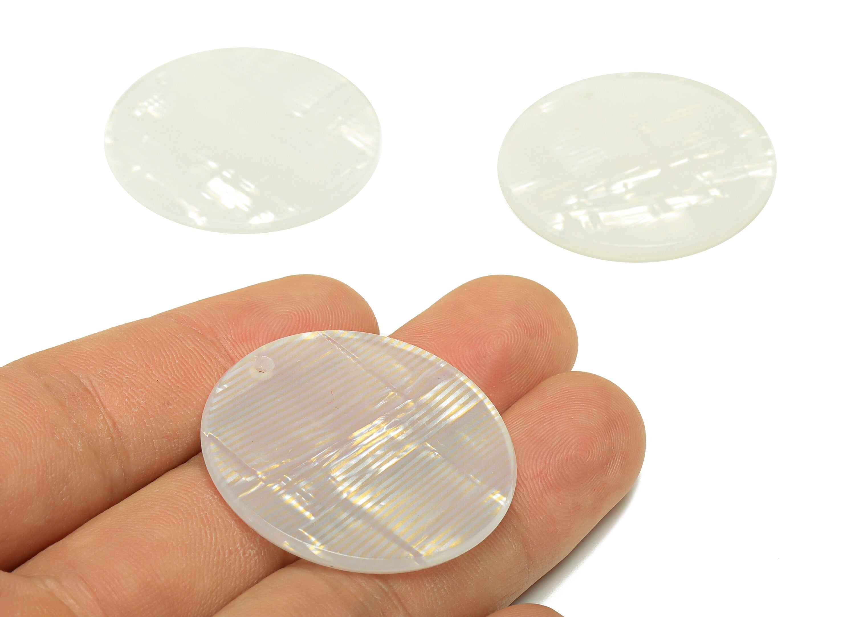 Acrylic Round Charms - Circle Earrings and Pendant - Geometry Earring Findings - Jewelry Supplies - Color Code:A514- 35x35x3mm -AC2621-A514 - DOMEDBAZAAR