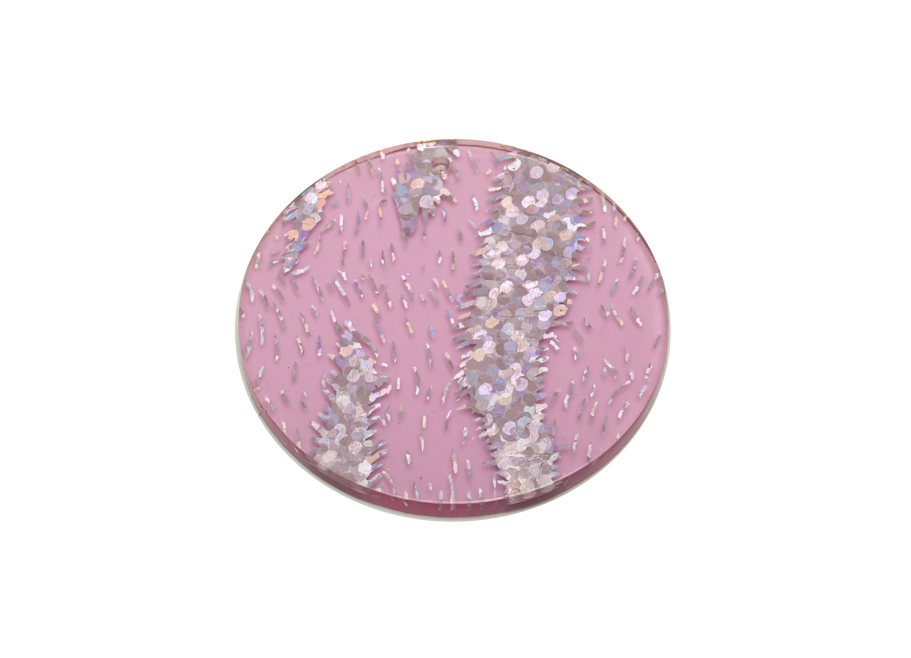 Acrylic Round Charms - Circle Earrings and Pendant - Sequins Earring Findings - Jewelry Supplies - Color Code:A986- 35x35x3mm -AC2621-A986 - DOMEDBAZAAR