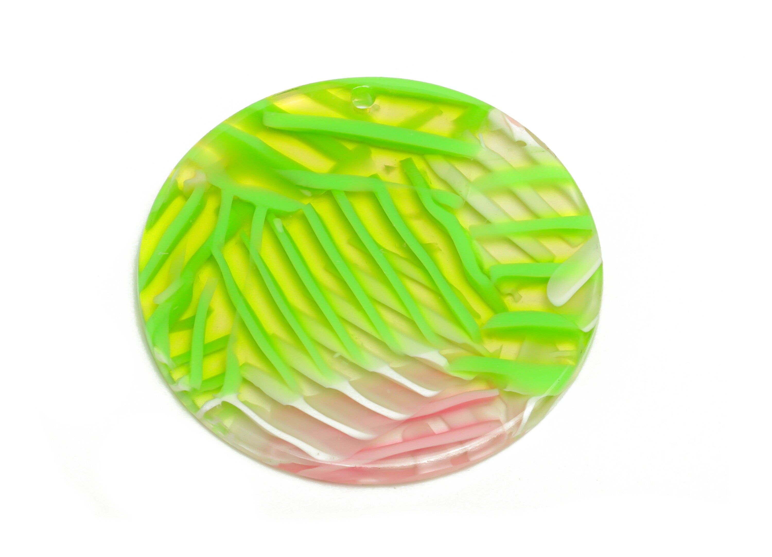 Acetate Summer Charms - Circle Earrings and Pendant - Rainbow Earring Findings - Jewelry Supplies - Color Code:A342 - 35x35x3mm -AC2621 - DOMEDBAZAAR