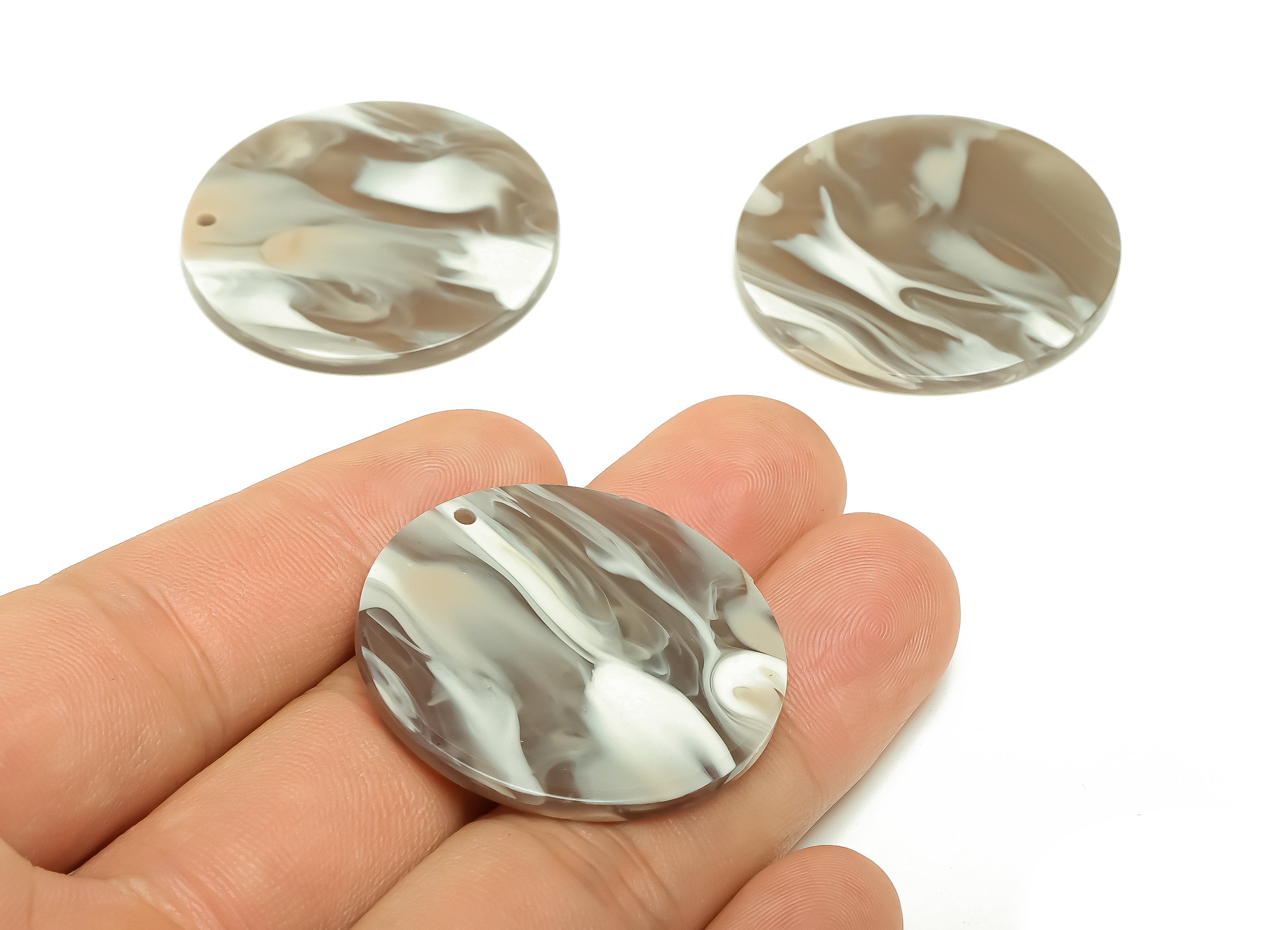 Acrylic Round Charms - Circle Earrings and Pendant - Geometry Earring Findings - Jewelry Supplies - Color Code:A944- 35x35x3mm -AC2621-A944 - DOMEDBAZAAR