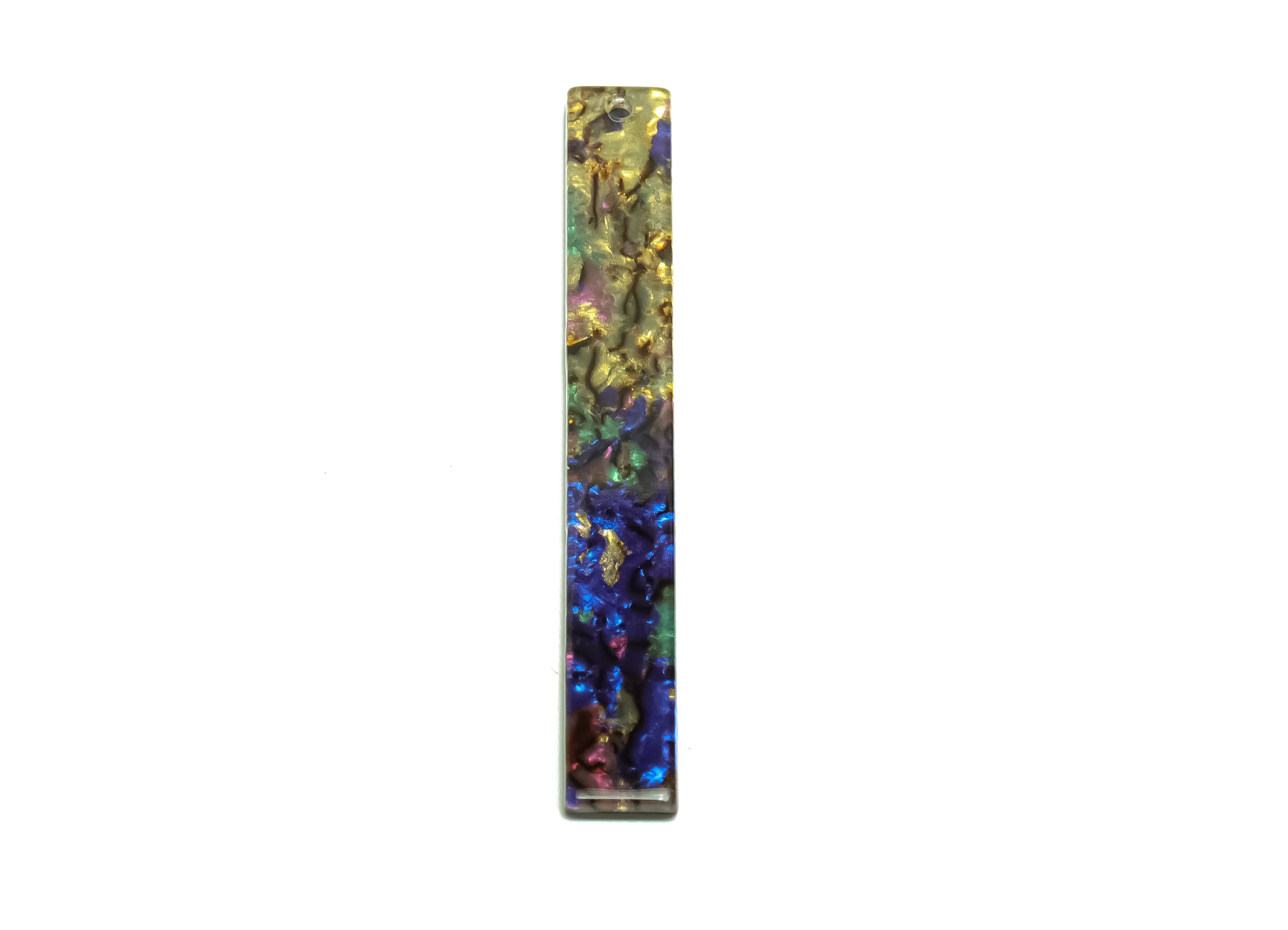 Acrylic Stick Charms - Bar Earrings and Pendant - Abalone Looking Charm - Jewelry Supplies - Color Code: A652 - 59x7.8x2.56mm - AC2622-A652 - DOMEDBAZAAR