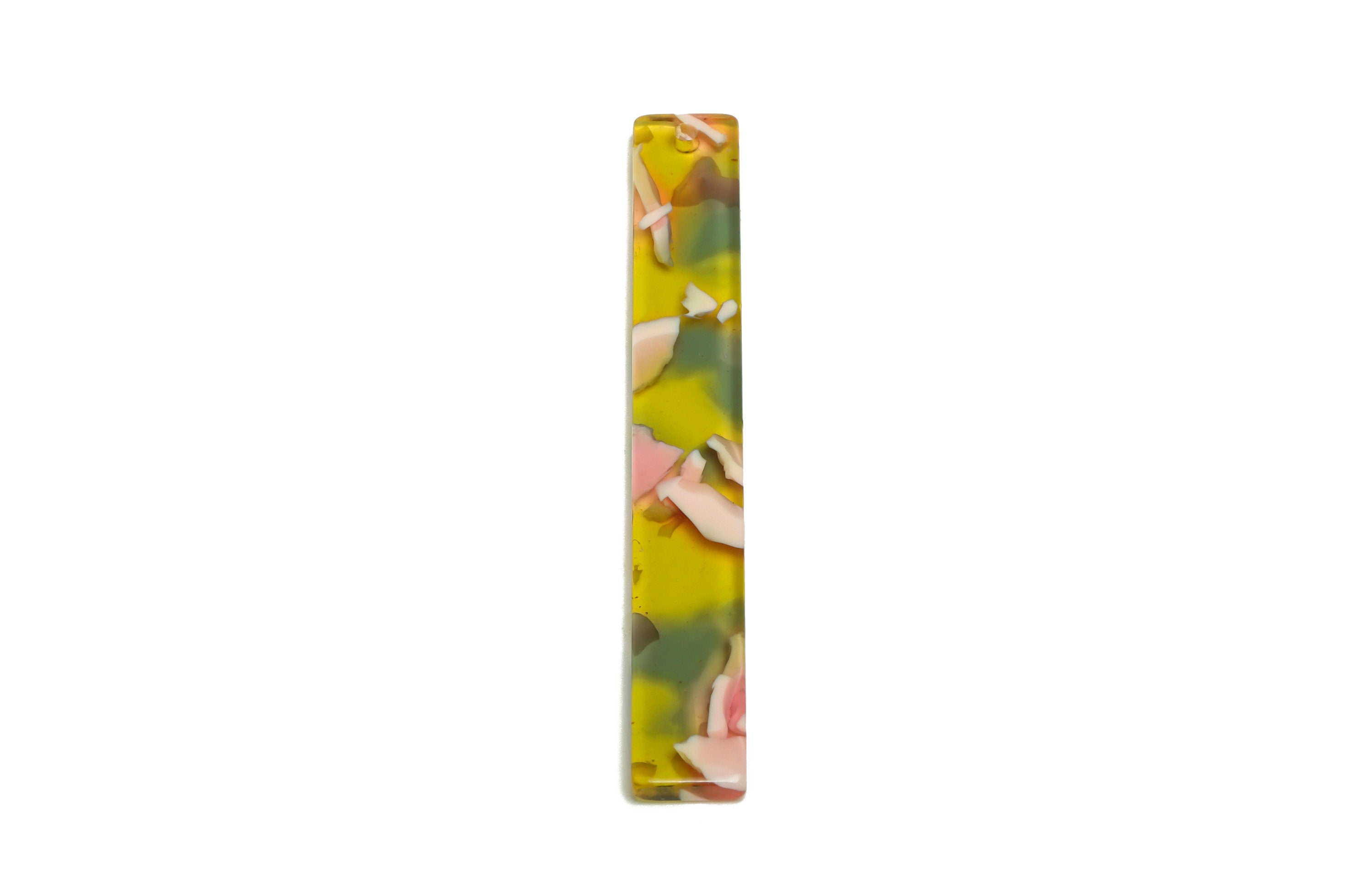 Acetate Stick Charms - Bar Earrings and Pendant - Rainbow Earring Charm - Jewelry Supplies - Color Code: A992 - 59x7.8x2.56mm - AC2622-A992 - DOMEDBAZAAR