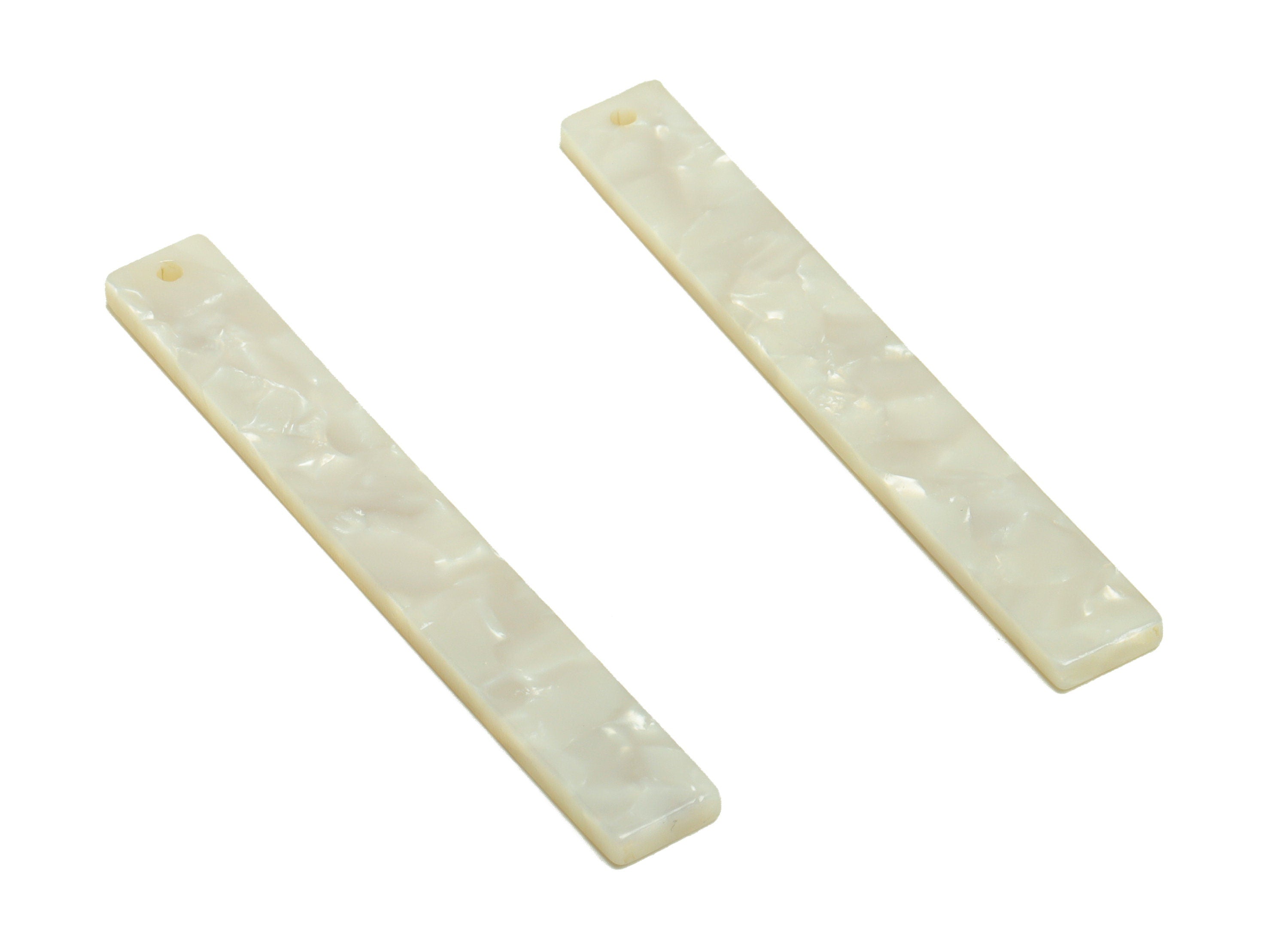Acetate Stick Charms - Bar Earrings and Pendant - Ivory Earring Charm - Jewelry Supplies - Color Code: A12 - 59x7.8x2.56mm - AC2622-A12 - DOMEDBAZAAR