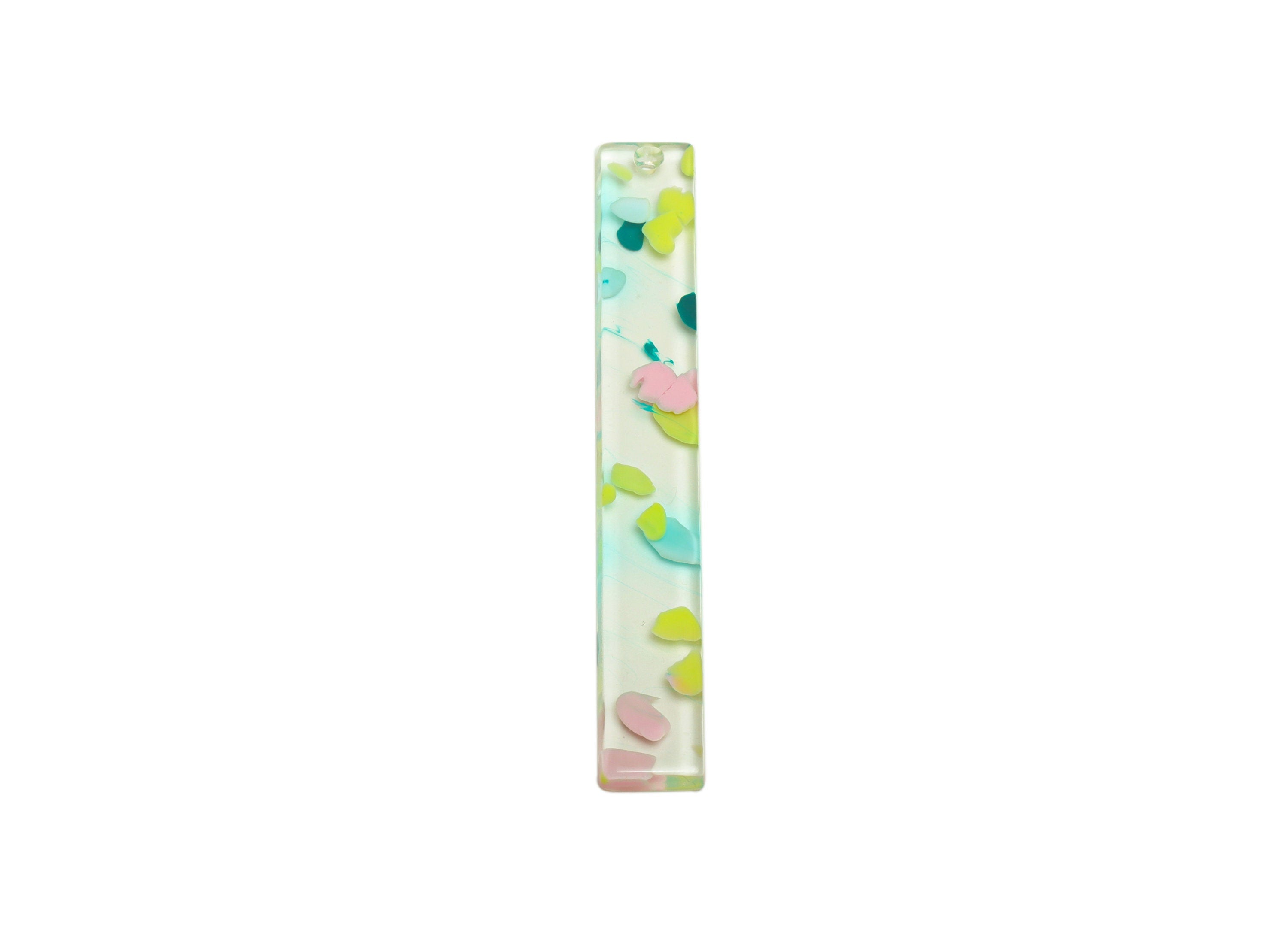 Acrylic Stick Charms - Bar Earrings and Pendant - Transparent Charm - Jewelry Supplies - Color Code: A222 - 59x7.8x2.56mm - AC2622-A222 - DOMEDBAZAAR