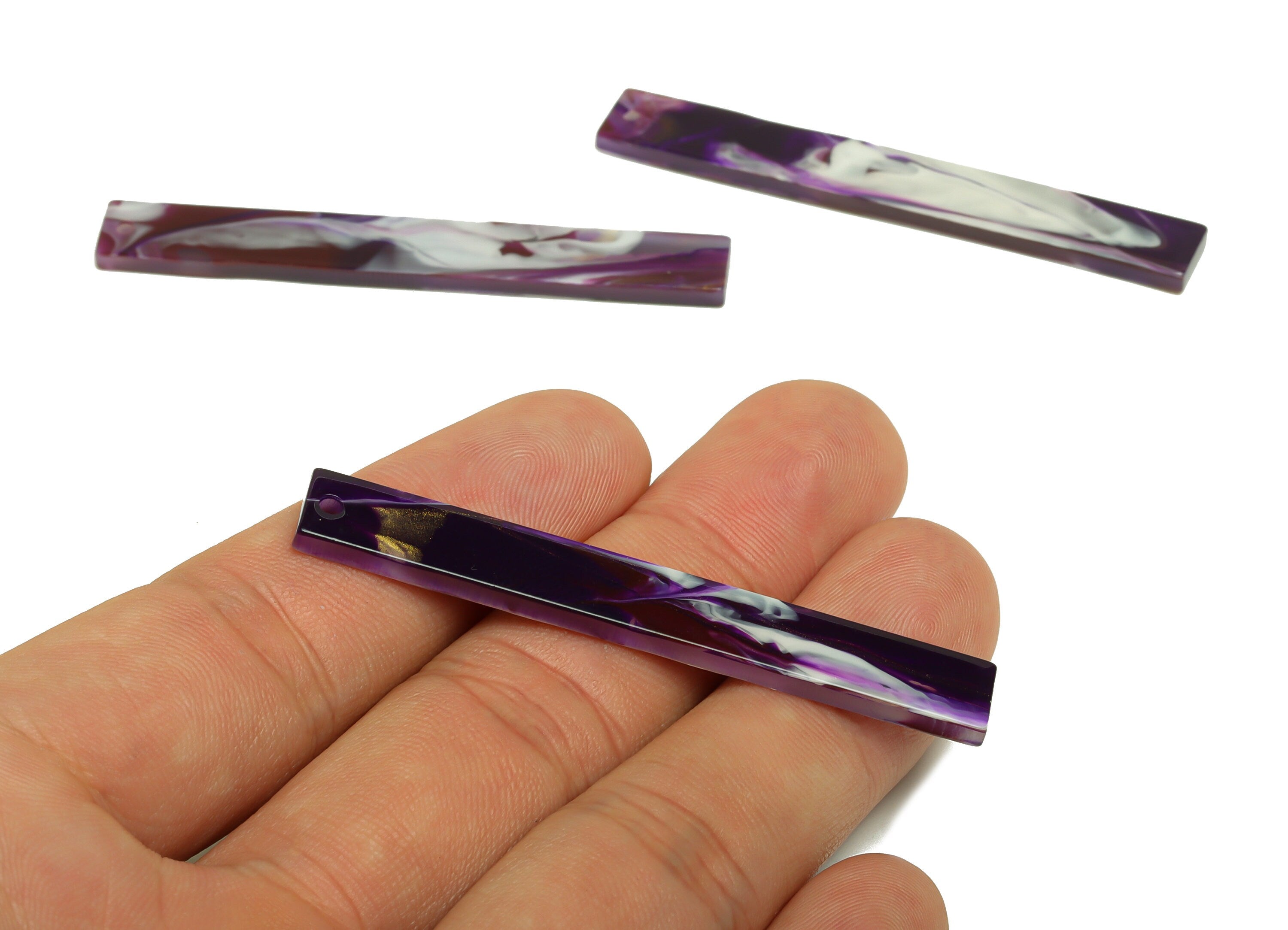 Acrylic Stick Charms - Bar Earrings and Pendant - Rainbow Earring Charm - Jewelry Supplies - Color Code: A997 - 59x7.8x2.56mm - AC2622 - DOMEDBAZAAR
